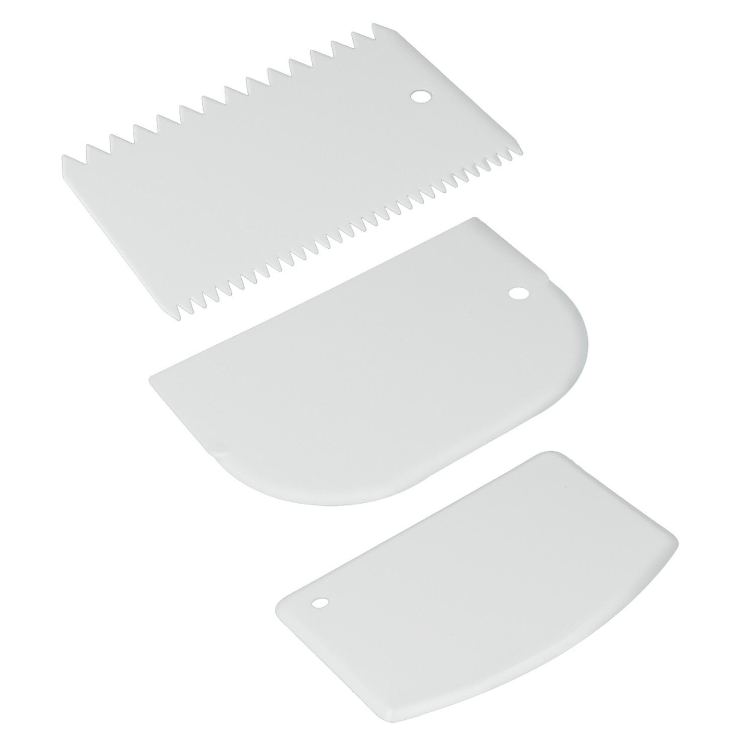 Metaltex Teigspachtel 3er Set Teigspachtel Teigschaber Garnierkamm Backspachtel