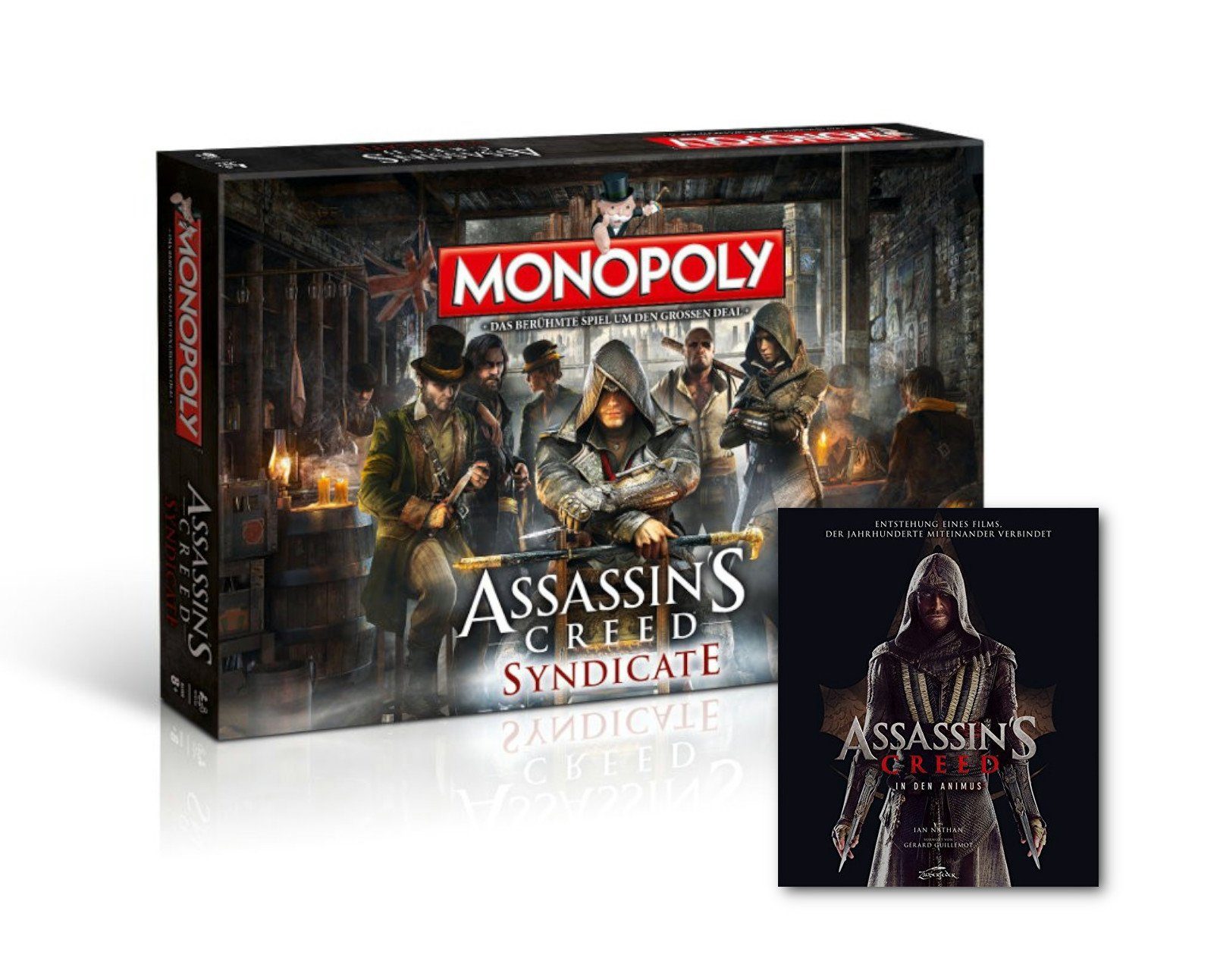 Winning Moves Spiel, Brettspiel Monopoly Assassin's Creed Syndicate + Buch »In den Animus«