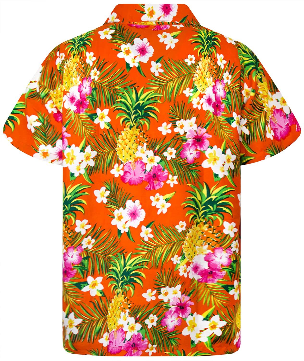 King Kameha Hawaiihemd Pineapple Flowers Kids Funky Hawaii-Hemd Kinder Kurzarm Front-Tasche