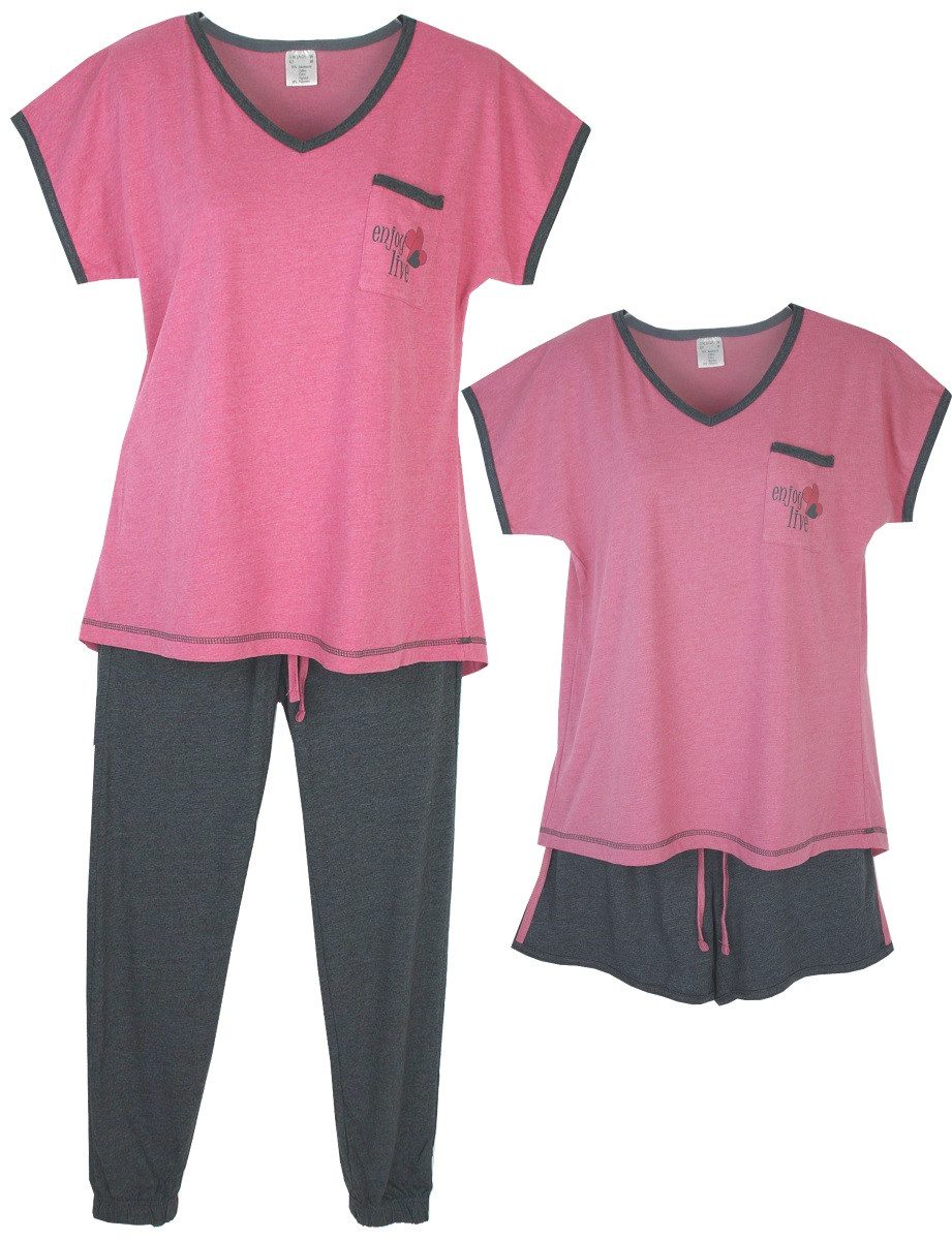 Consult-Tex Pyjama Damen Pyjama Schlafanzug 3er günstig online kaufen