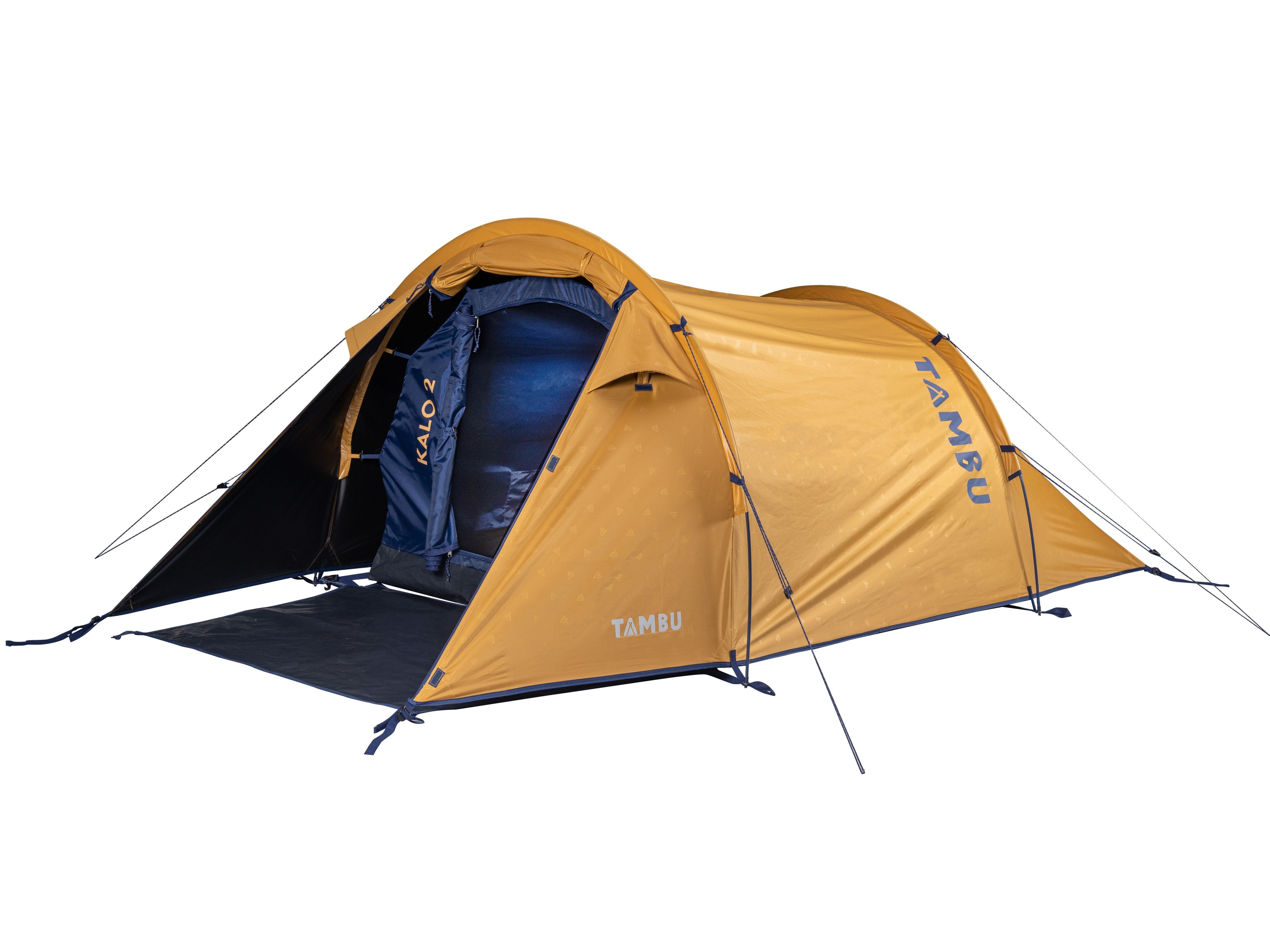 Tambu Tunnelzelt TAMBU - KALO 2 - Trekkingzelt, Personen: 2, 100 % recycelter Polyester, PFC-Frei, Black-Sky