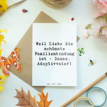 Mr. & Mrs. Panda Grußkarte Liebe Adoptivvater - Weiß - Geschenk, Opa, Klappkarte, Familie, Oma, Matte Innenseite