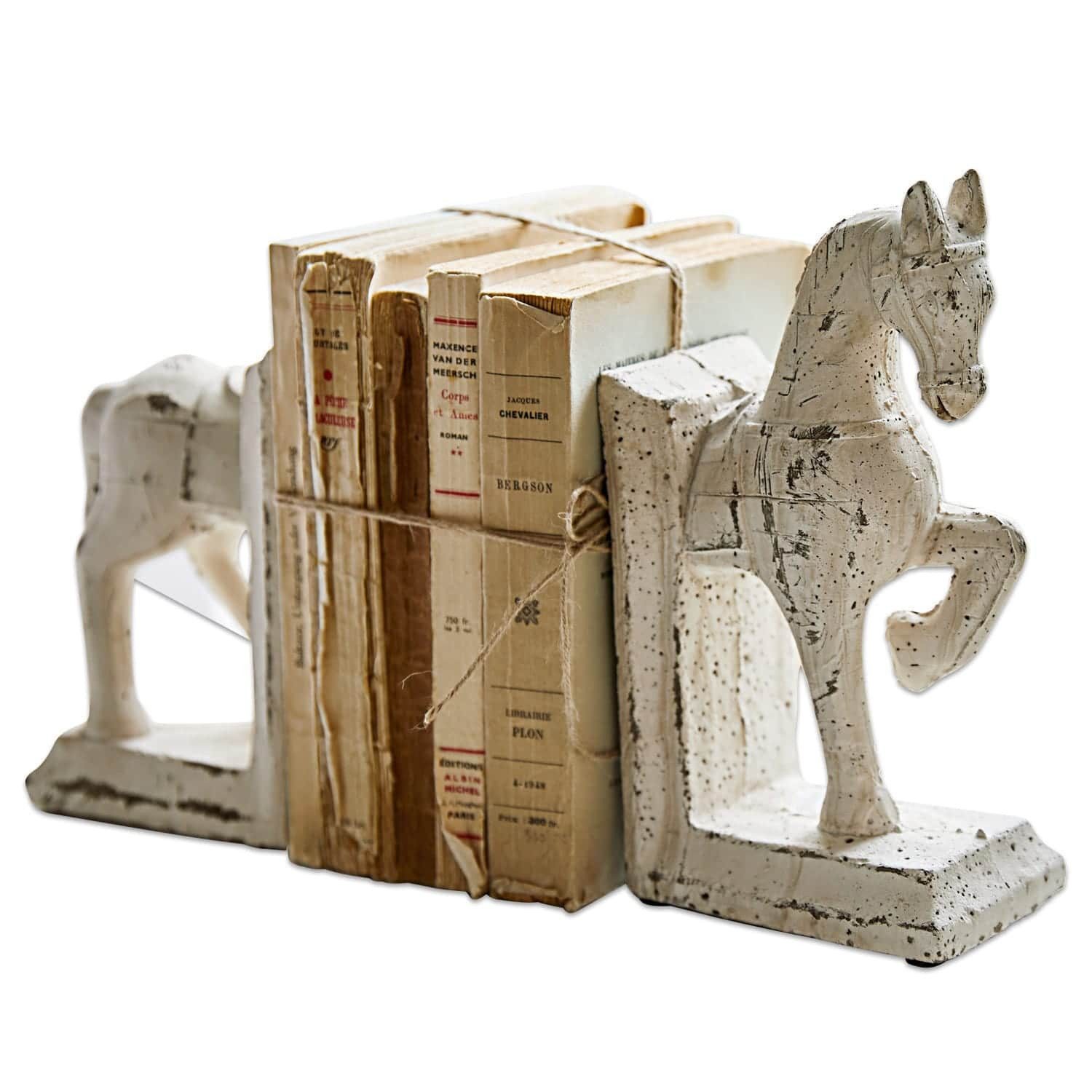 Mirabeau Dekoobjekt Buchstütze 2er Set Horses creme