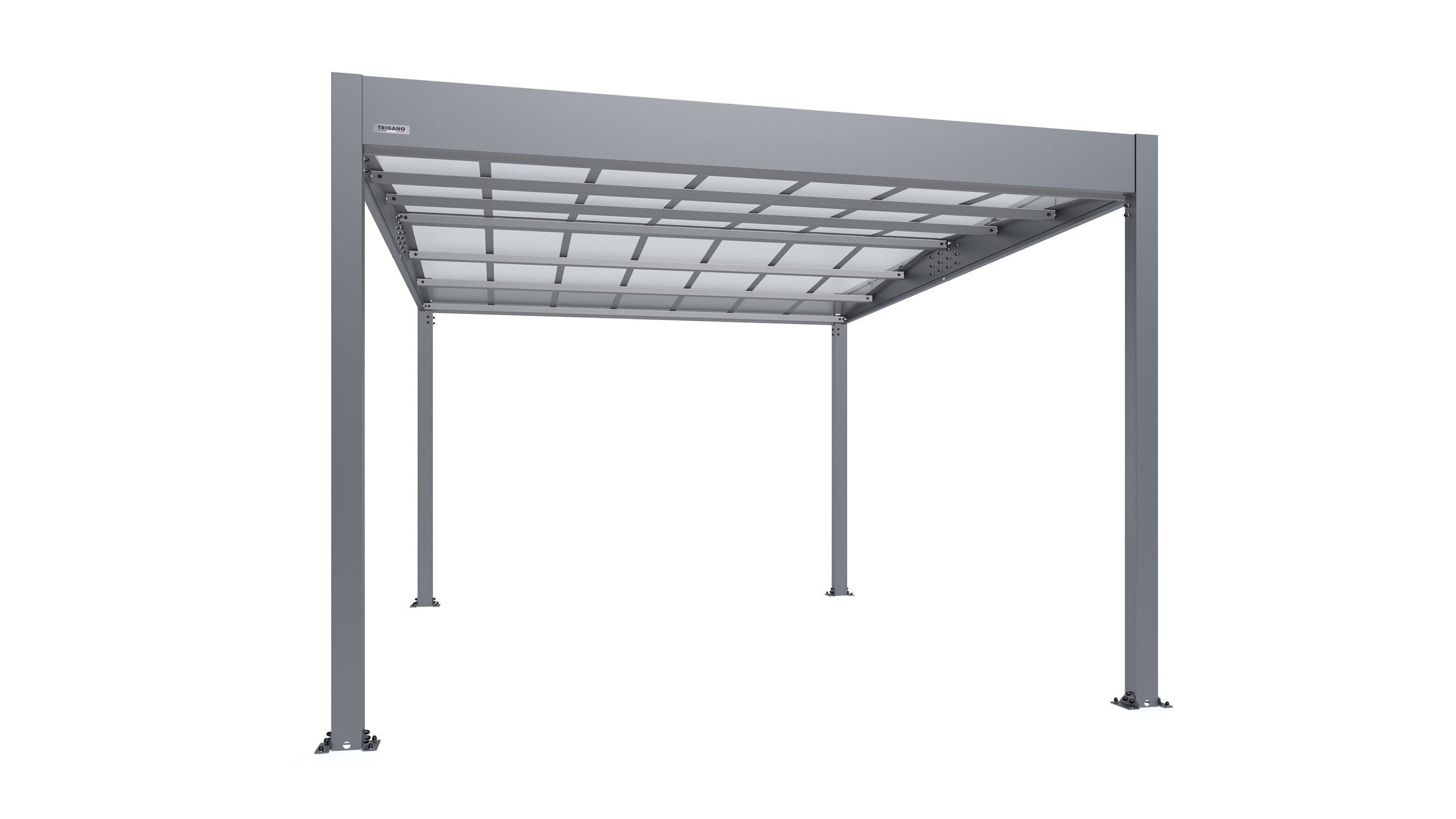 cm 2,10 Libeccio aus Metall Einzelcarport m2 Doppeldach Einfahrtshöhe, Konstruktion, robuste Trigano Aluminium, Carport 16.60