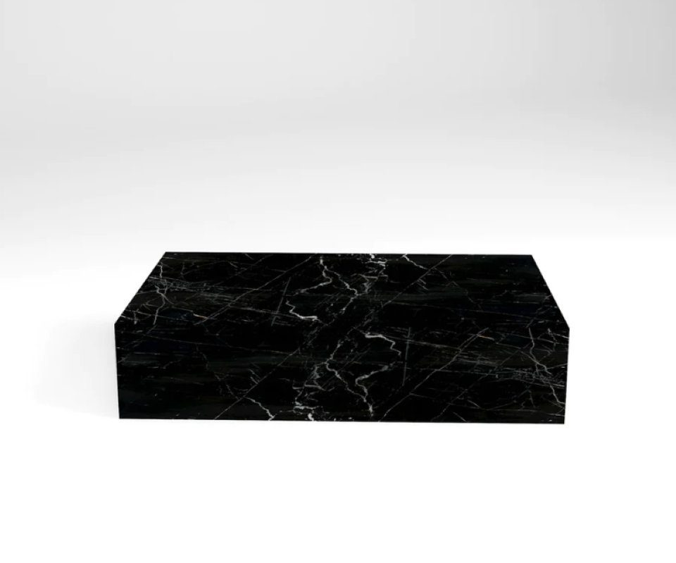 Stone NAELLE D'arte Couchtisch Marmorblock-Couchtisch schwarz