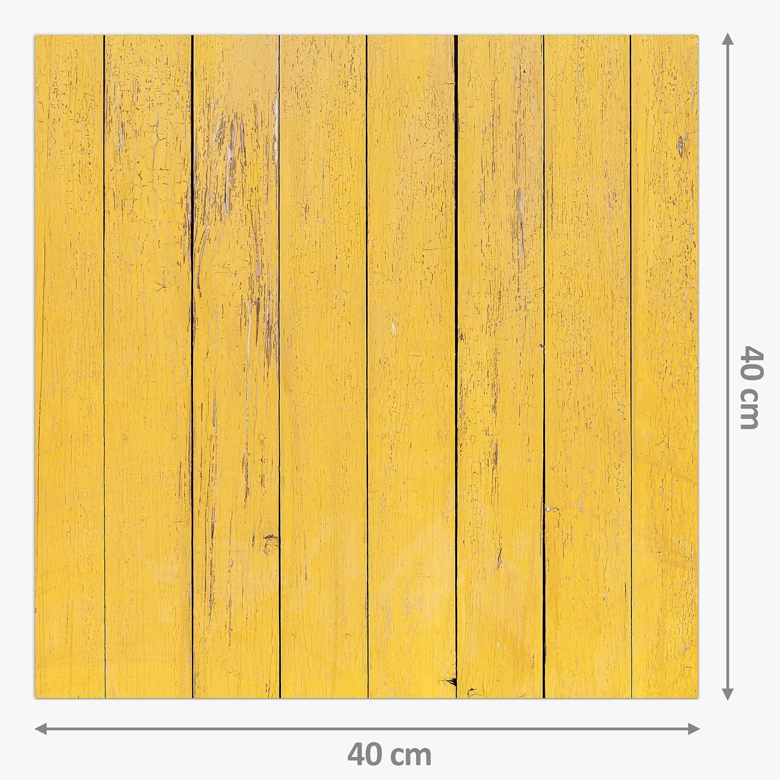 Alte Holzwand Gelbe Küchenrückwand Spritzschutz Primedeco Glas