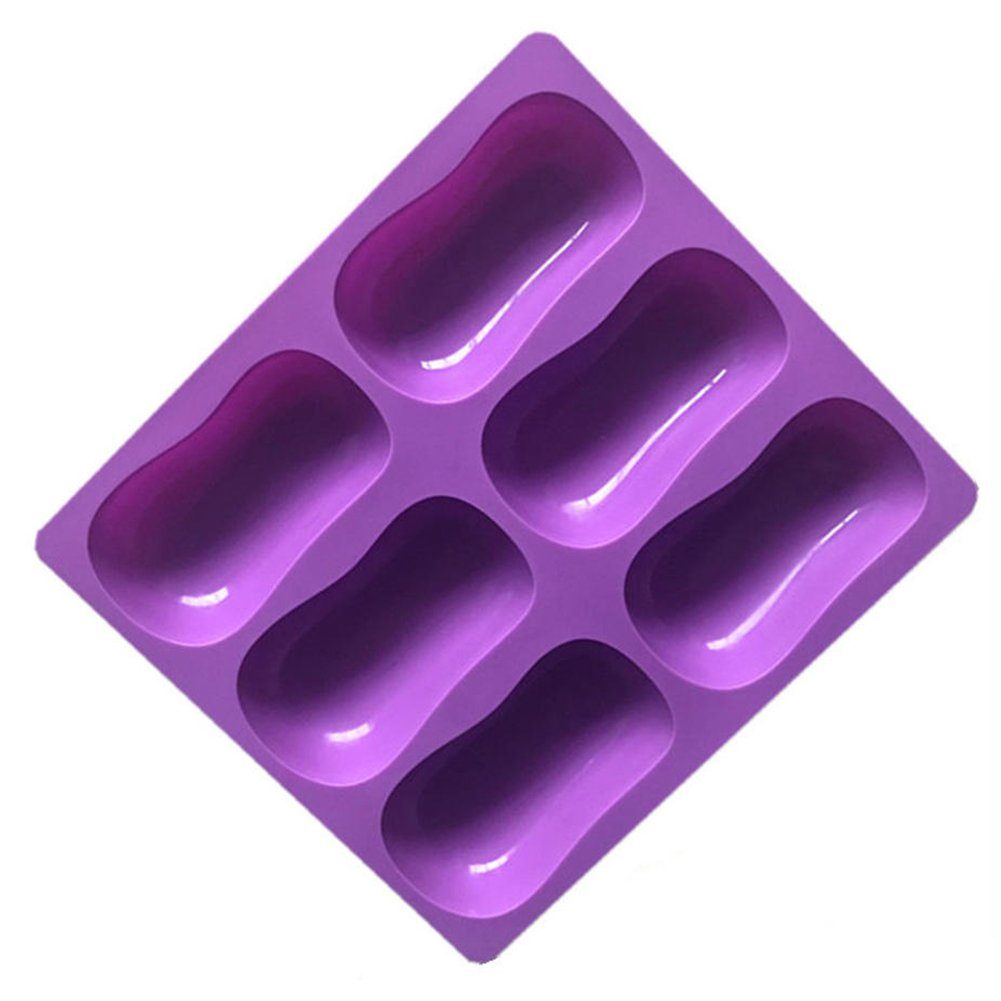 Blusmart Silikonform 6-Rillen-Seifen-DIY-Form, Hochwertige, Leicht Entformbare Seifenform, Silikonform purple
