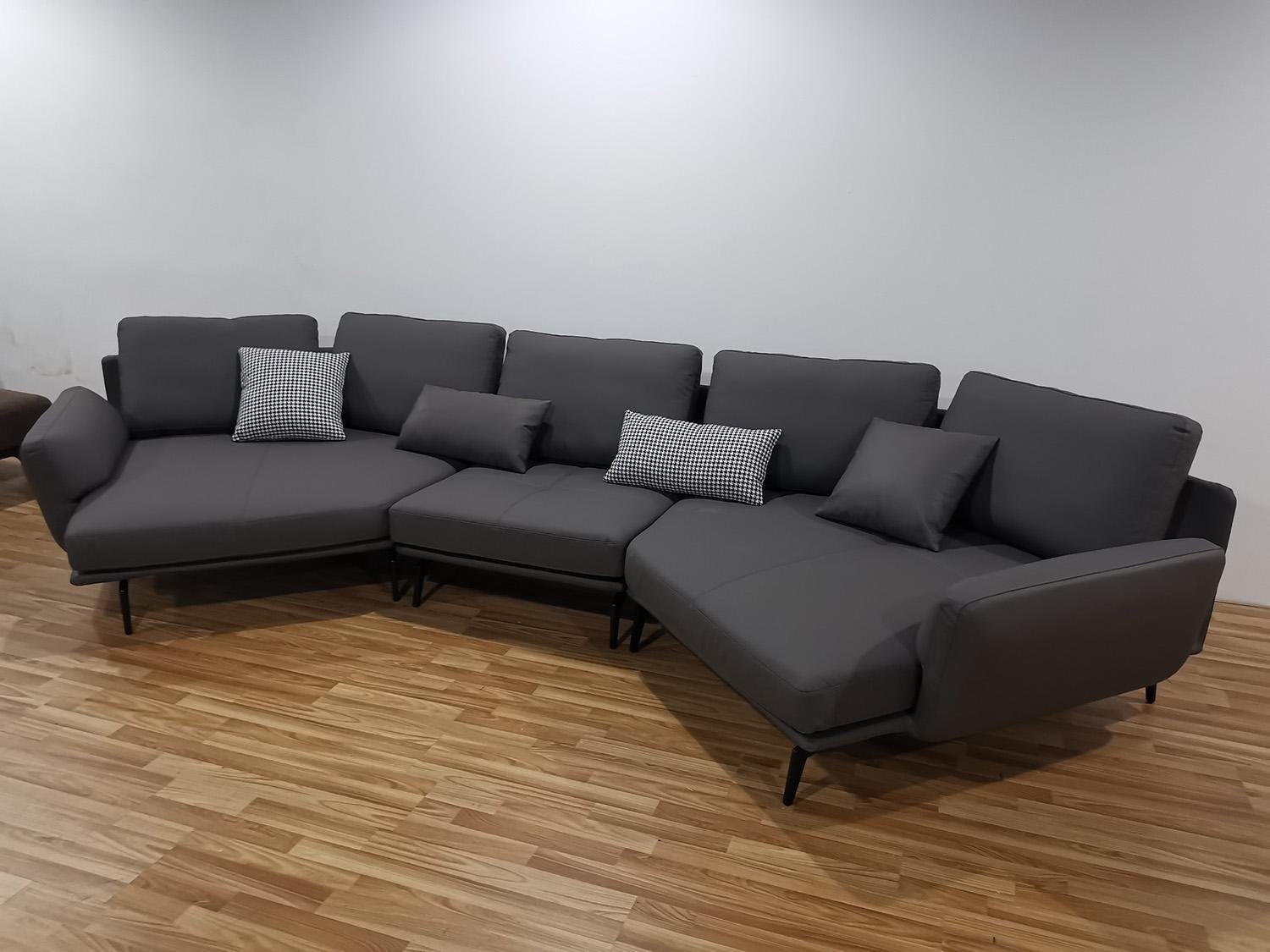 JVmoebel Ecksofa Ecksofa L-Form Wohnlandschaft Sofa Couch Polster Sofa, Made in Europe Grau
