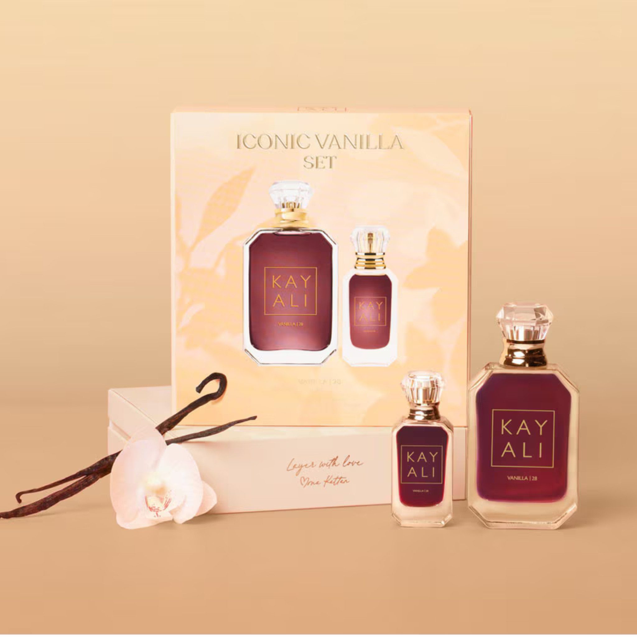 KAYALI Pflege-Geschenkset Iconic Vanilla 28 Set - Geschenkset 50 ml & 10 ml Eau de Parfum, 2-tlg., Vanilleduft