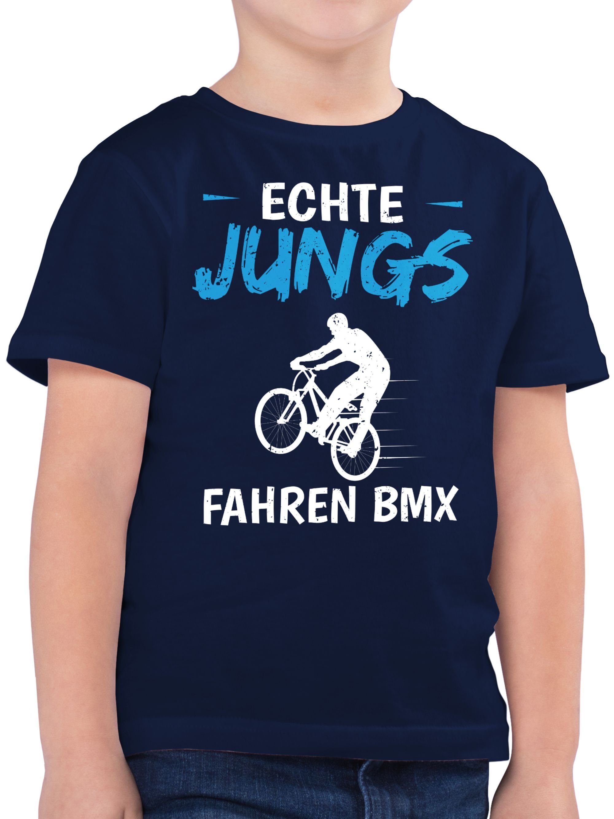 Shirtracer T-Shirt Echte Jungs fahren BMX Kinder Sport Kleidung 2 Dunkelblau