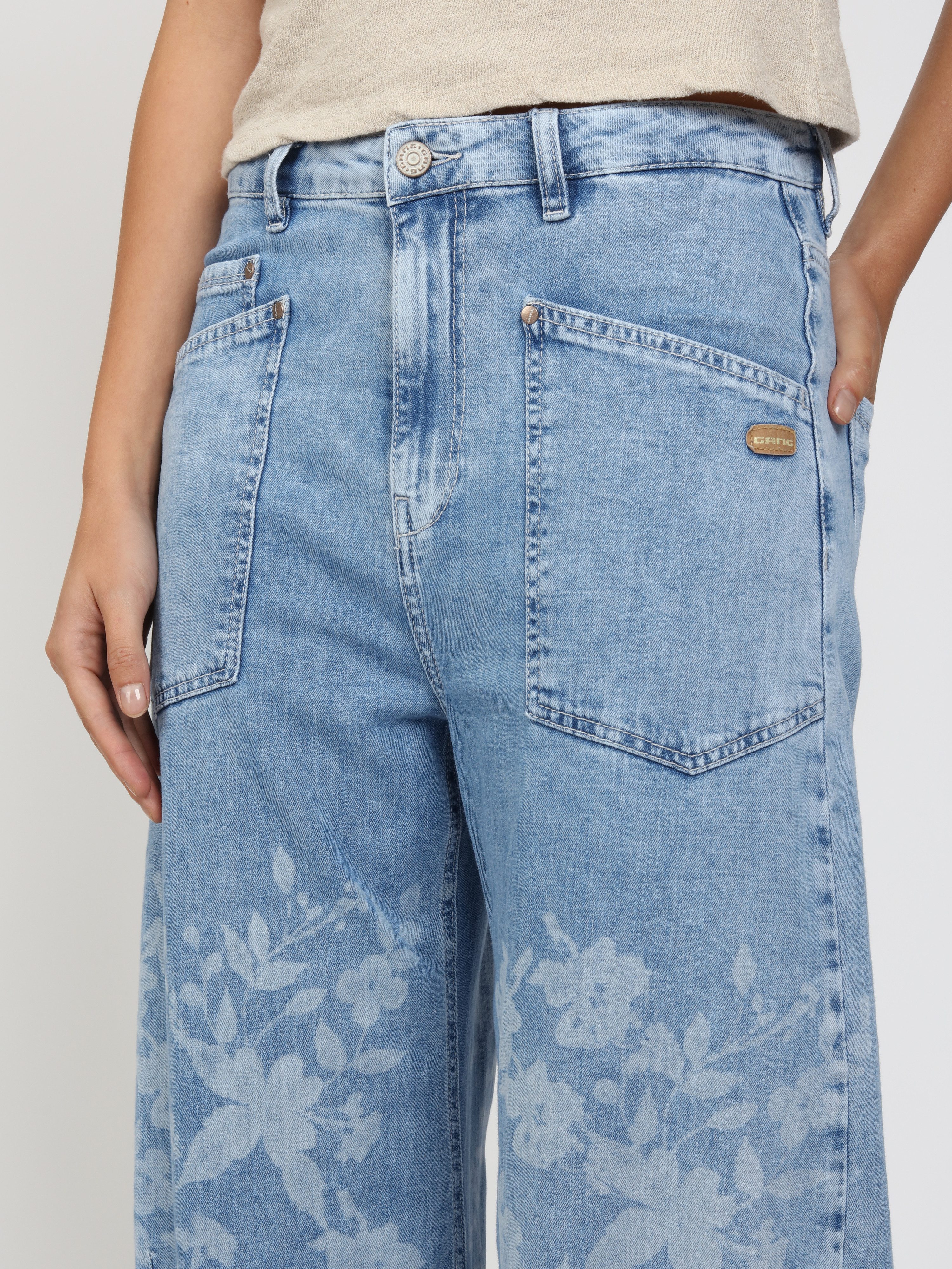 GANG Relax-fit-Jeans 94ODINA O-Shape mit aufgesetzten Taschen