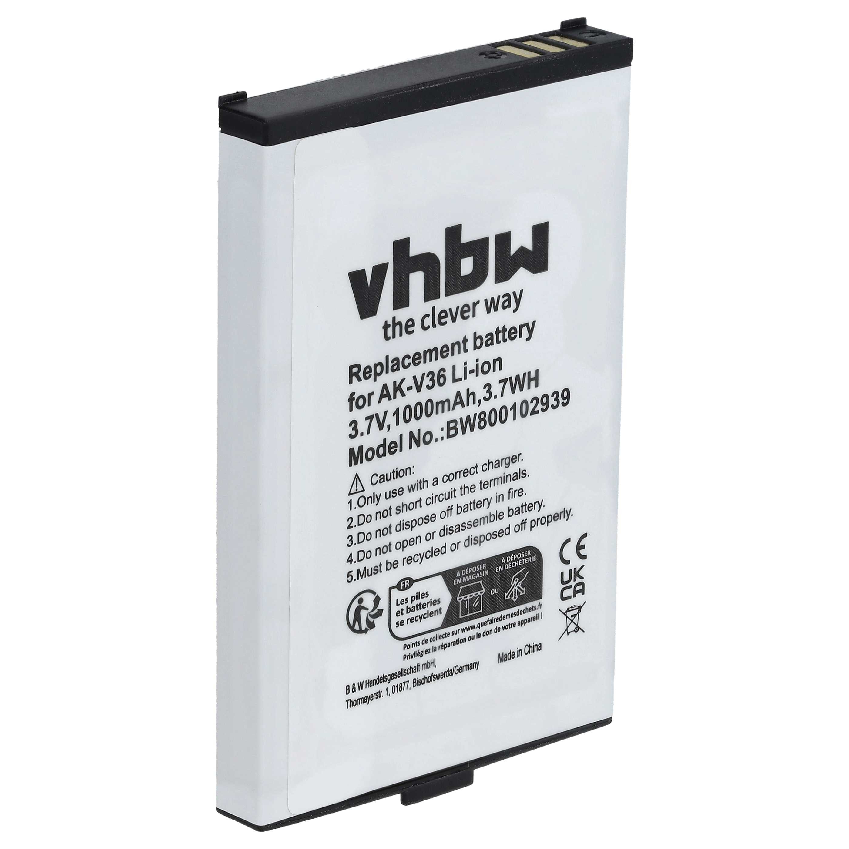 vhbw Akku passend für Emporia Telecom Elegance Plus Mobilfunk (1000 mAh, Smartphone-Akku Akku Li-Ion 1000 mAh (3,7 V, 1 St), Leistungsfähiger Austausch-Akku für Telefon, Smartphone