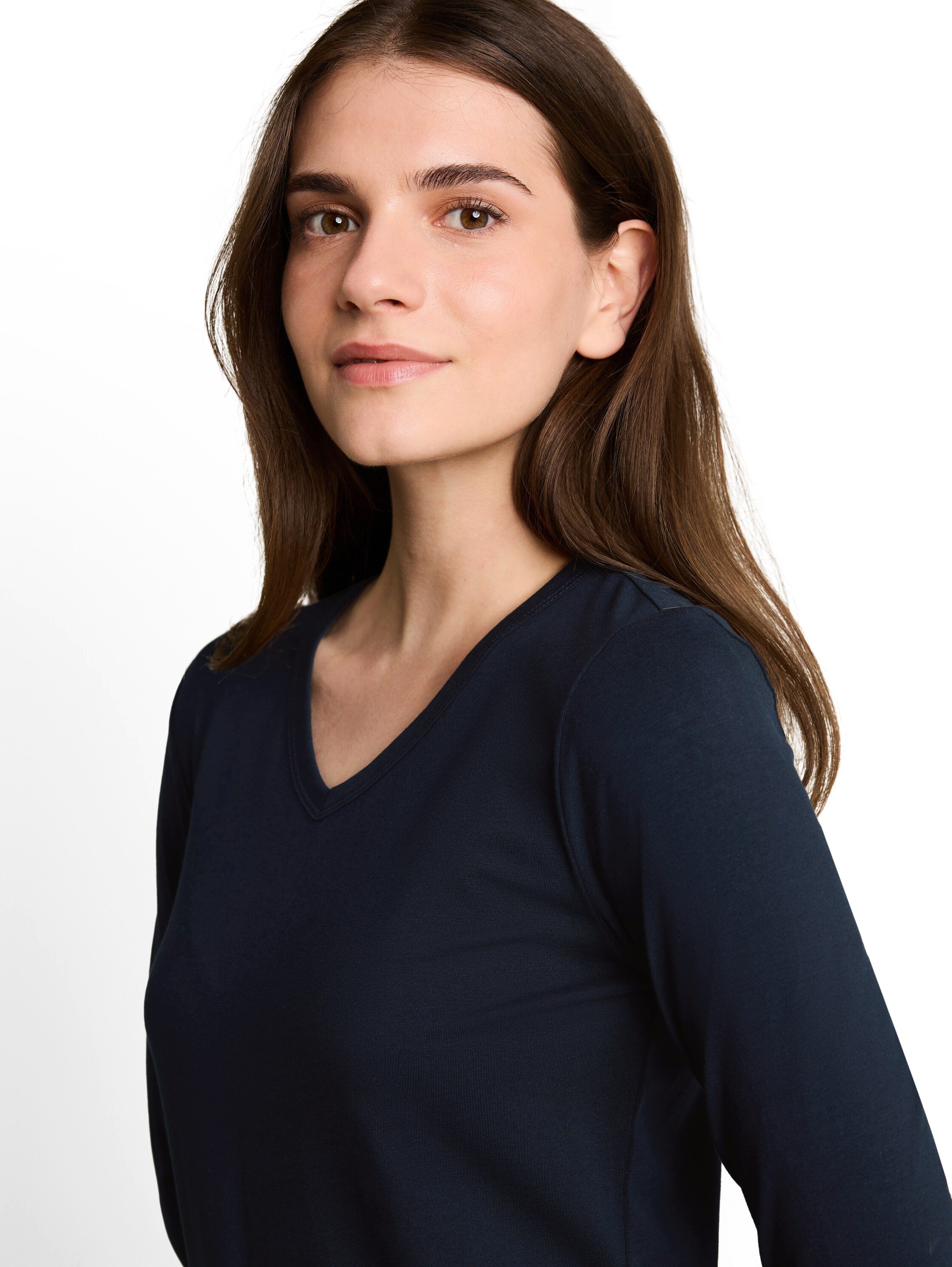 TOM TAILOR Langarmshirt Regular mit V-Ausschnitt