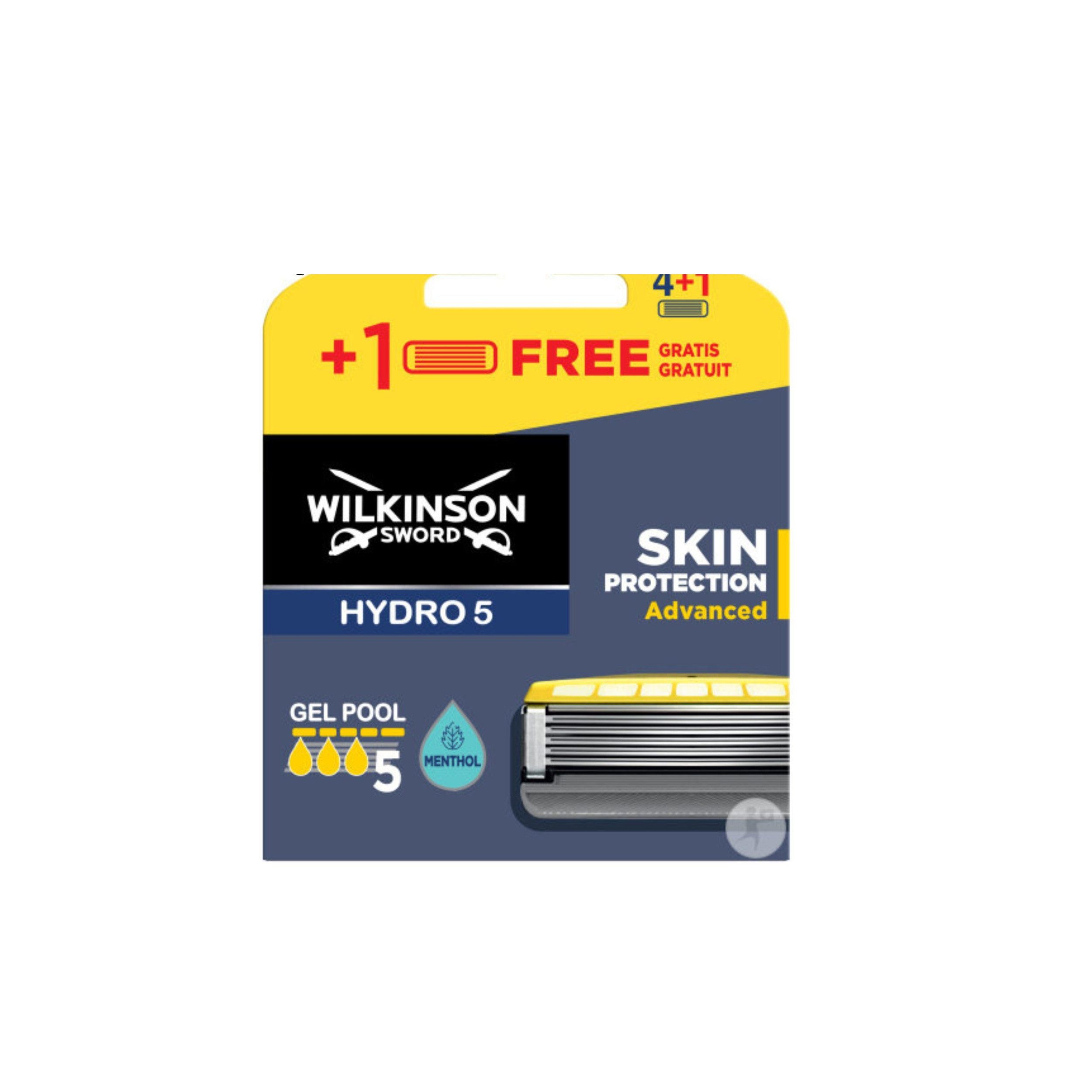 Wilkinson Rasierklingen Hydro 5 Skin Protection Advanced, 5-tlg., Gel Pool Streifen, Menthol