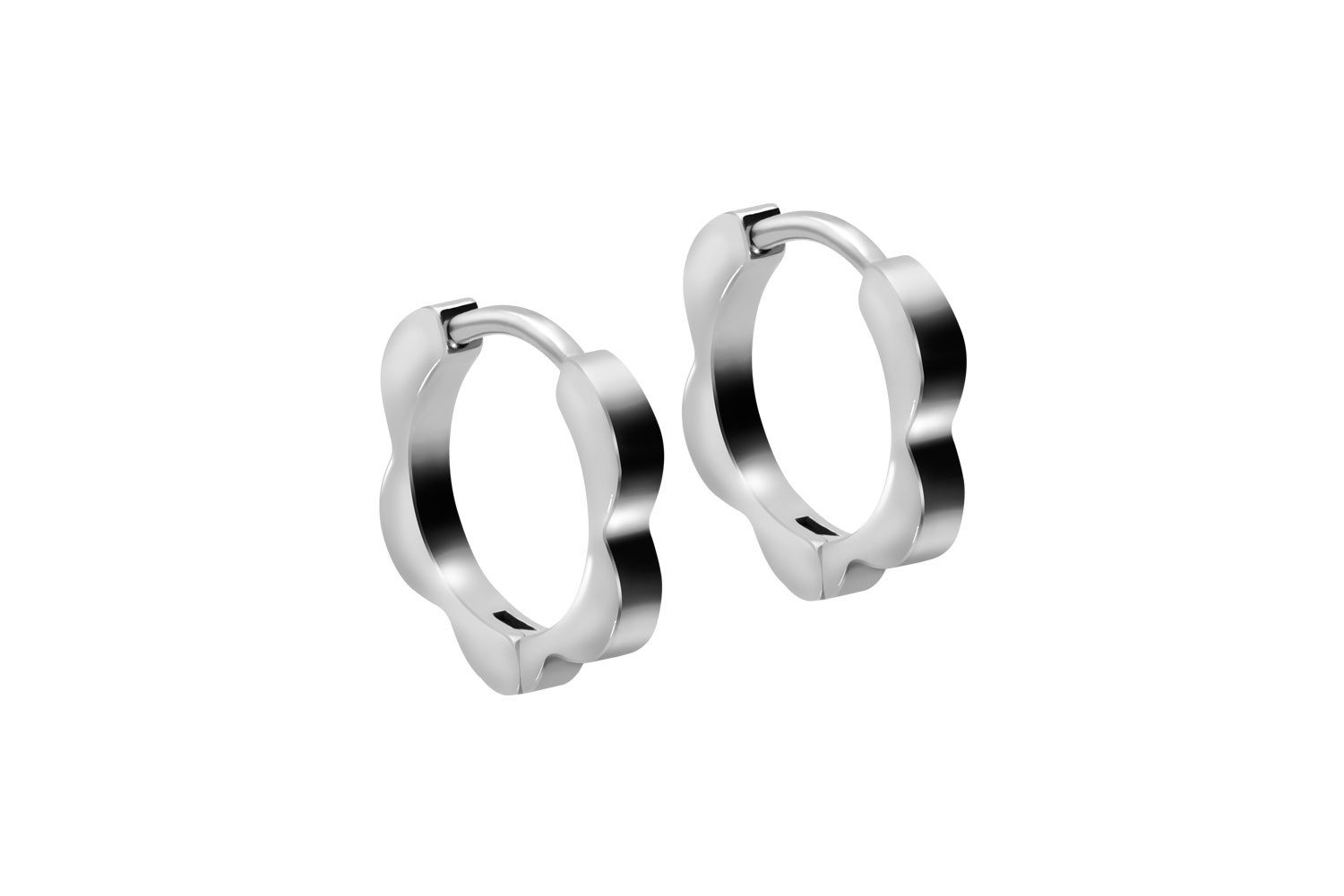 FILANGO Paar Creolen Titan Ohrclicker Creolen BLUMENFORM (Creolen, 1-tlg)