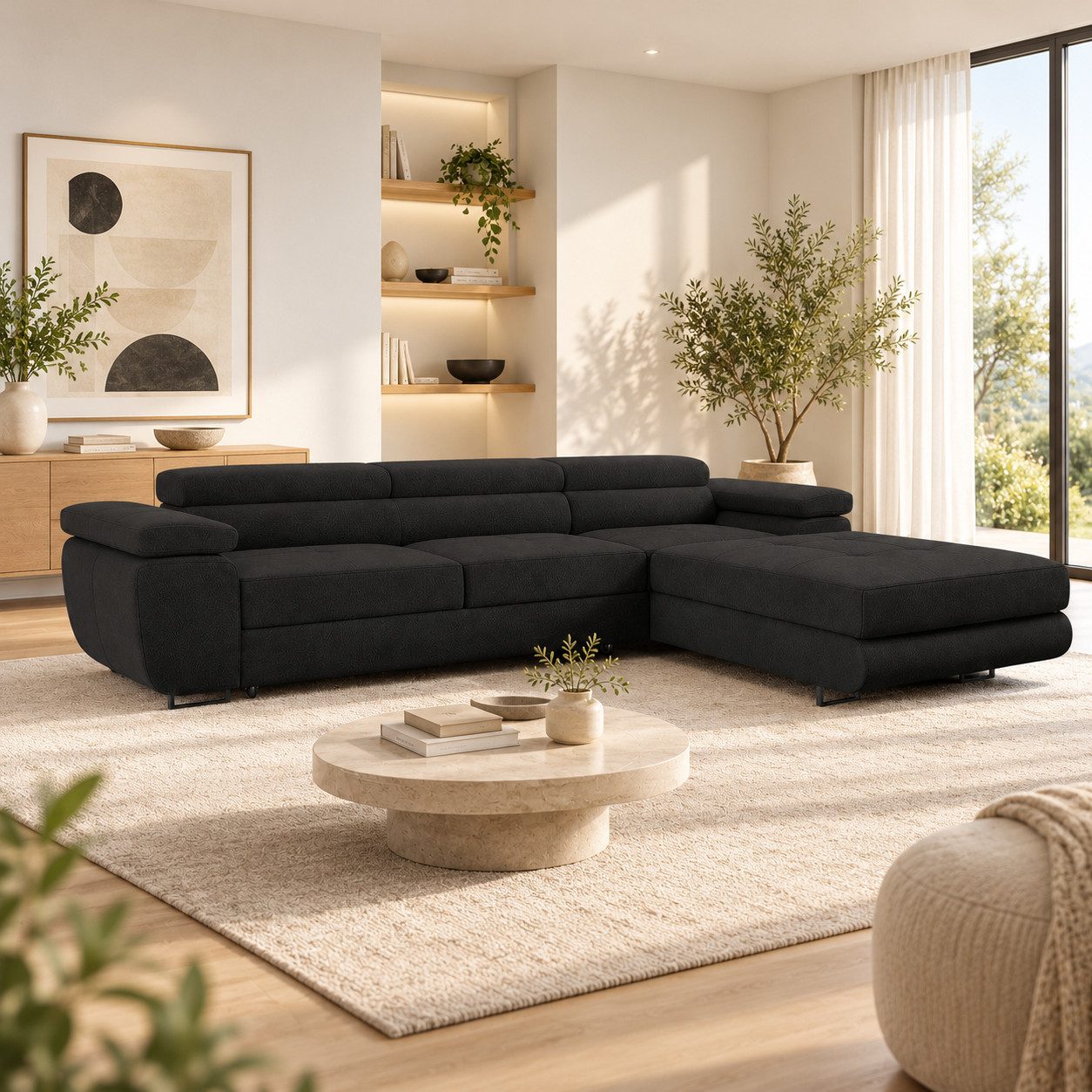 Schlaf Stoffecksofas » Stoff Eckcouches mit Schlaffunktion