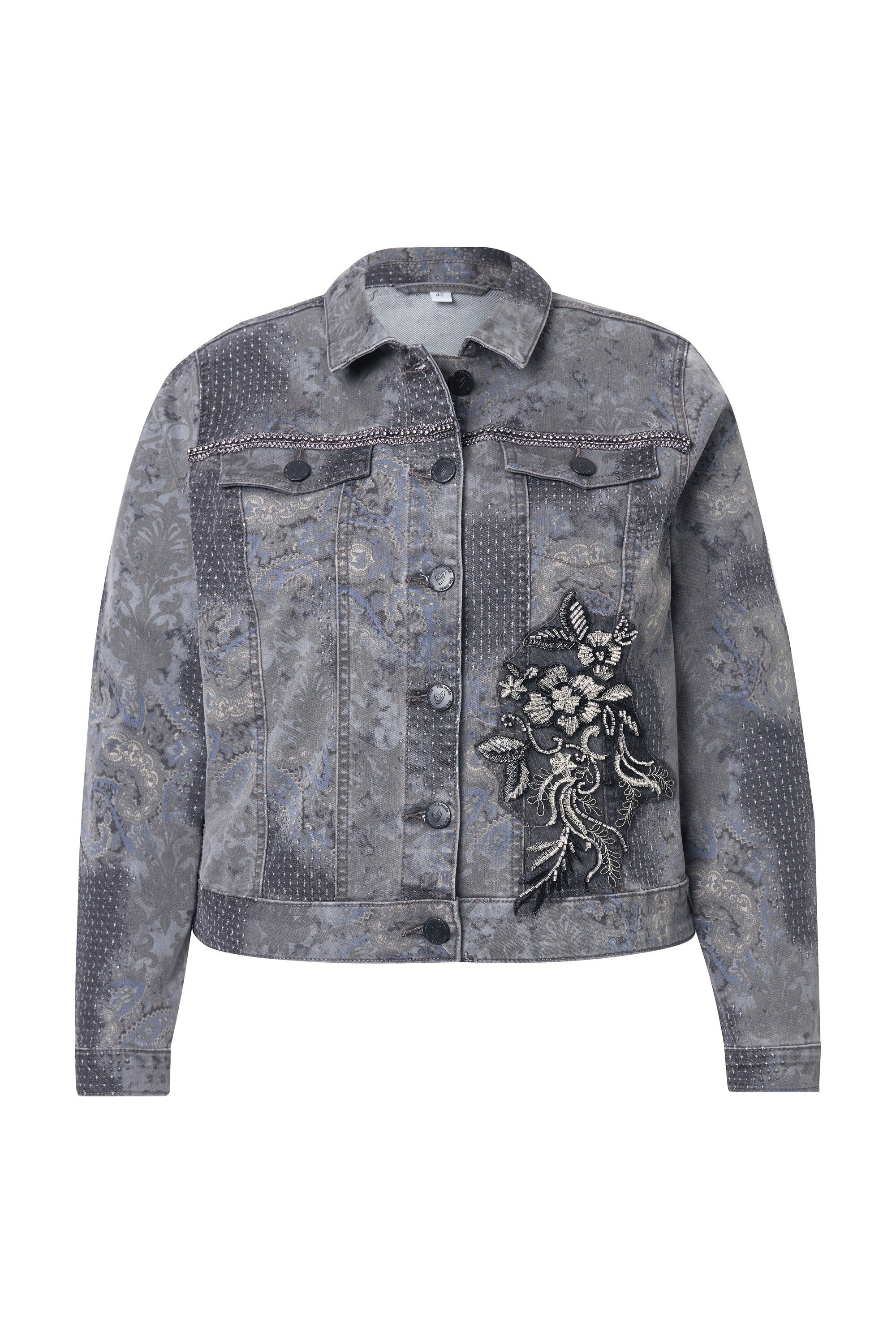 MIAMODA Sommerjacke Jeansjacke Classic Fit Applikation günstig online kaufen