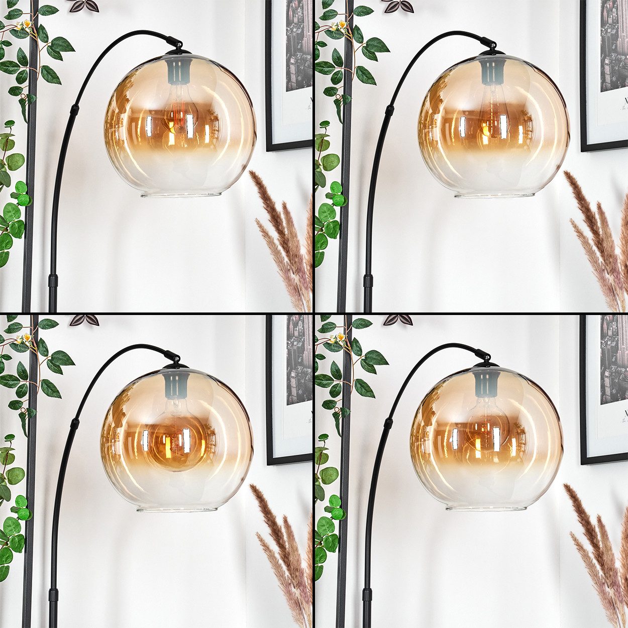 hofstein Stehlampe Stehlampe aus Metall/Glas in günstig online kaufen
