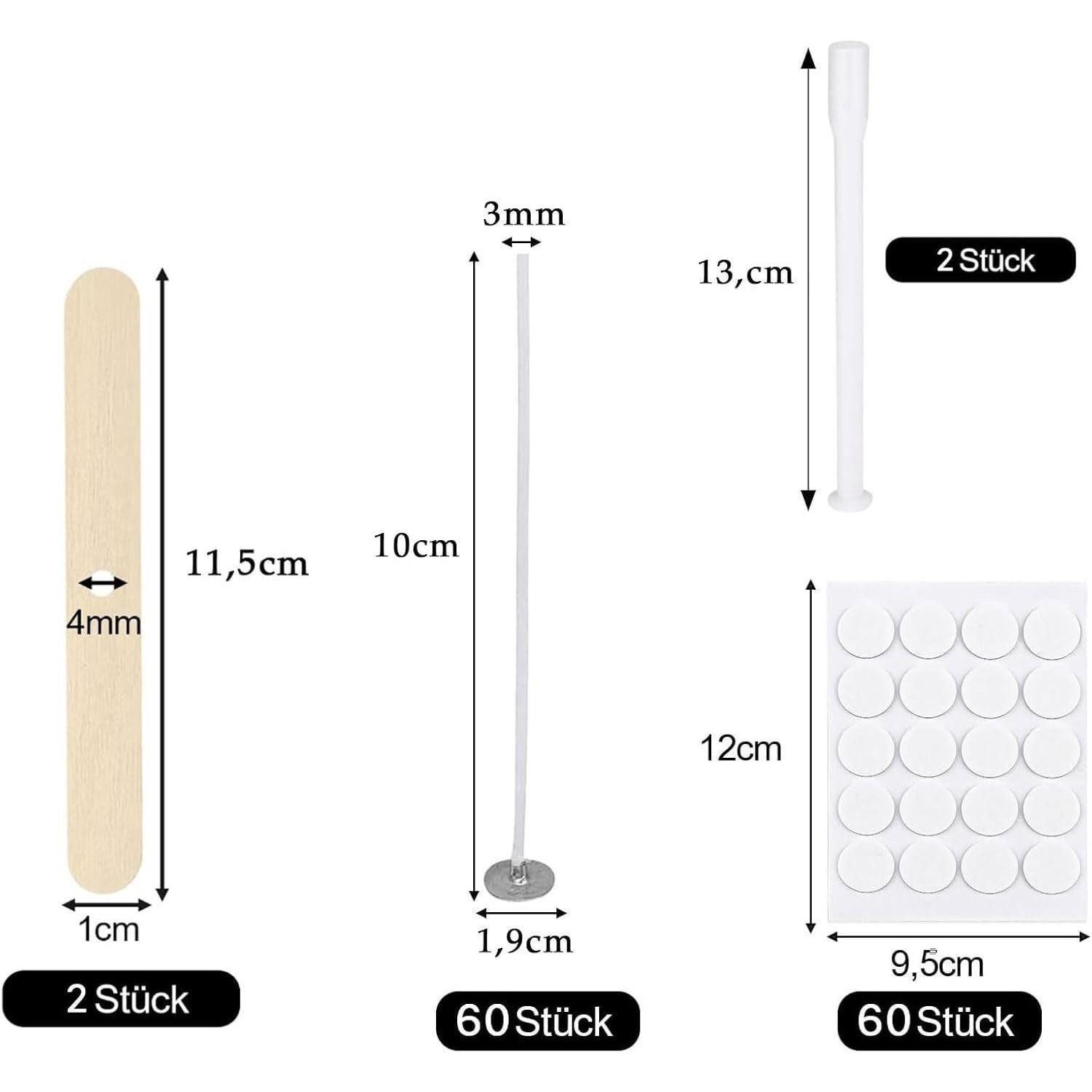 LuxusKollektion Formkerze Kerzenwachs 24 Farben Kerzendochte 24 Farbe mit Kerzendocht Set