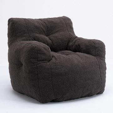 MODFU Sitzsack Bean Bag Sitzsessel (Sitzsack mit Rückenlehne waschbarer Bezug, Bodenkissen Sessel), Teddy