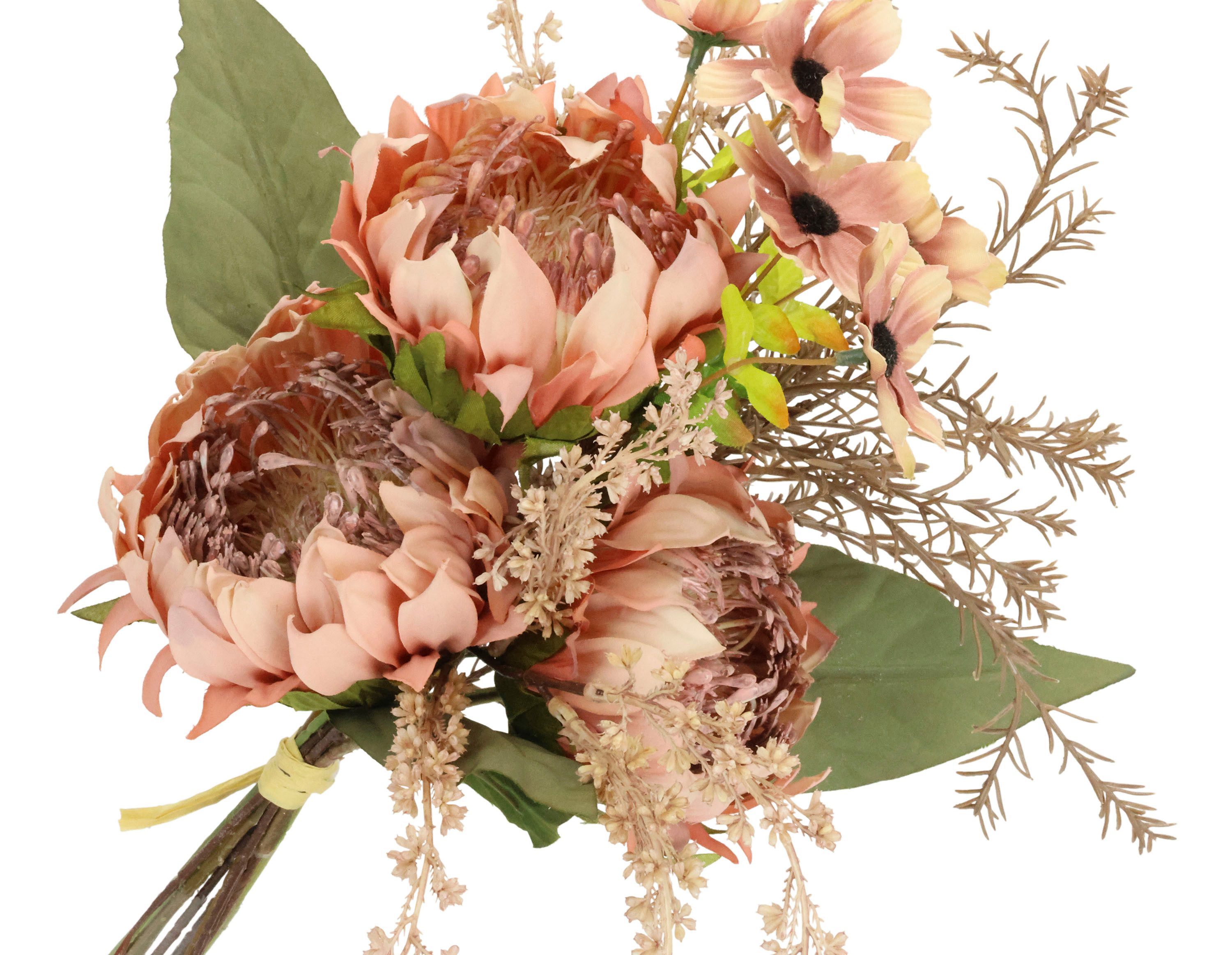 Kunstblume Protea Strauß in Vase, I.GE.A., Höhe 45 cm, Artischocken Blumensträuße Seidenblume Dekoblume Bouquet Herbstdeko – Bild 4 von 4