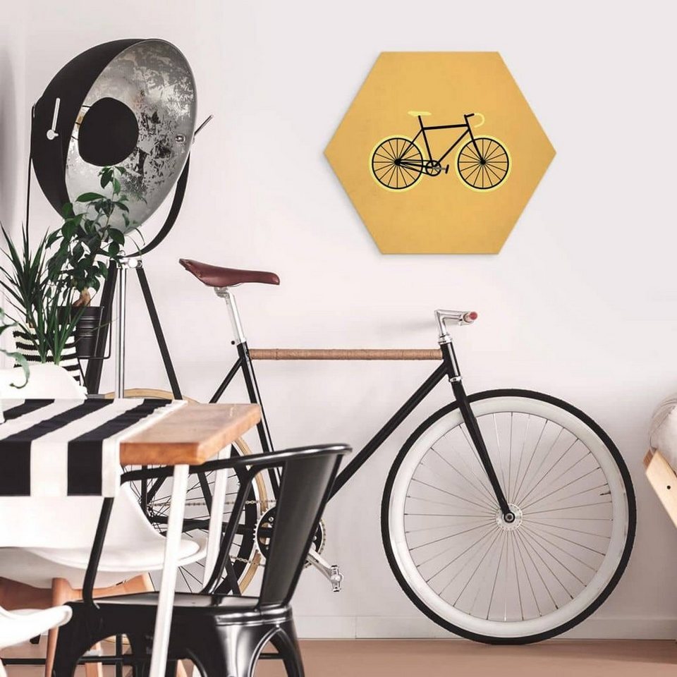 Wandschild Nostalgie Retro K&L Fahrrad Hexagon Rennrad Gemälde Fixie Bike Vintage Deko, Art Wall Wanddeko