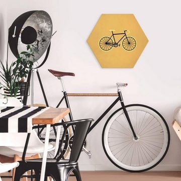 K&L Wall Art Gemälde Hexagon Wandschild Retro Fahrrad Rennrad Fixie Bike Vintage Deko, Nostalgie Wanddeko