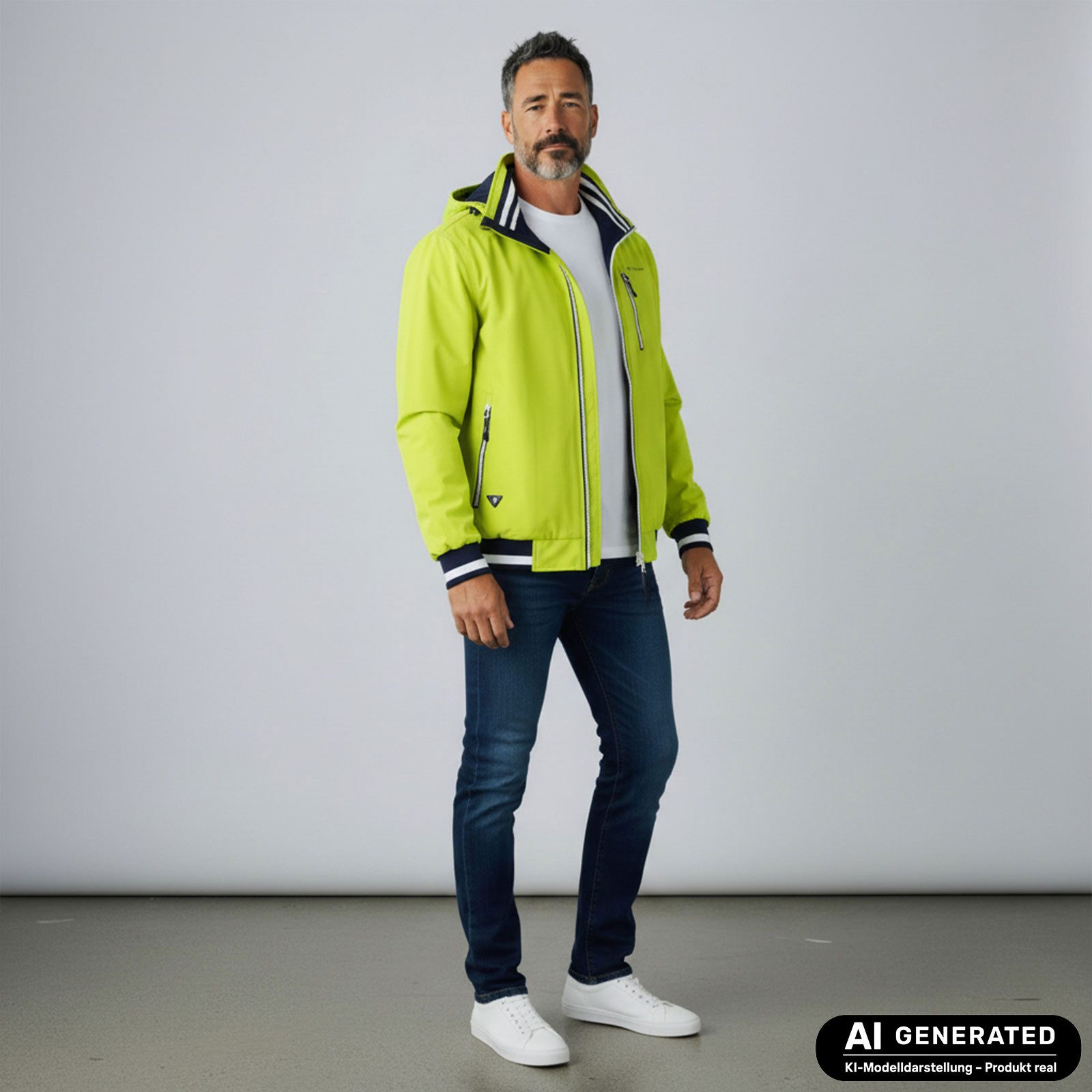 Dry Fashion Funktionsjacke Hamburg Herren Funktions-Blouson Innenfutter - Übergangsjacke Outdoor Atmungsaktiv, Wind- & wasserabweisend, 2-Wege-Reißverschluss, Kapuze