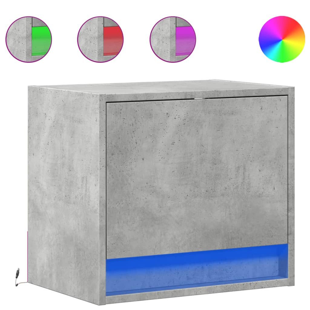 vidaXL Nachttisch Wand-Nachttisch mit LED-Leuchten Betongrau günstig online kaufen