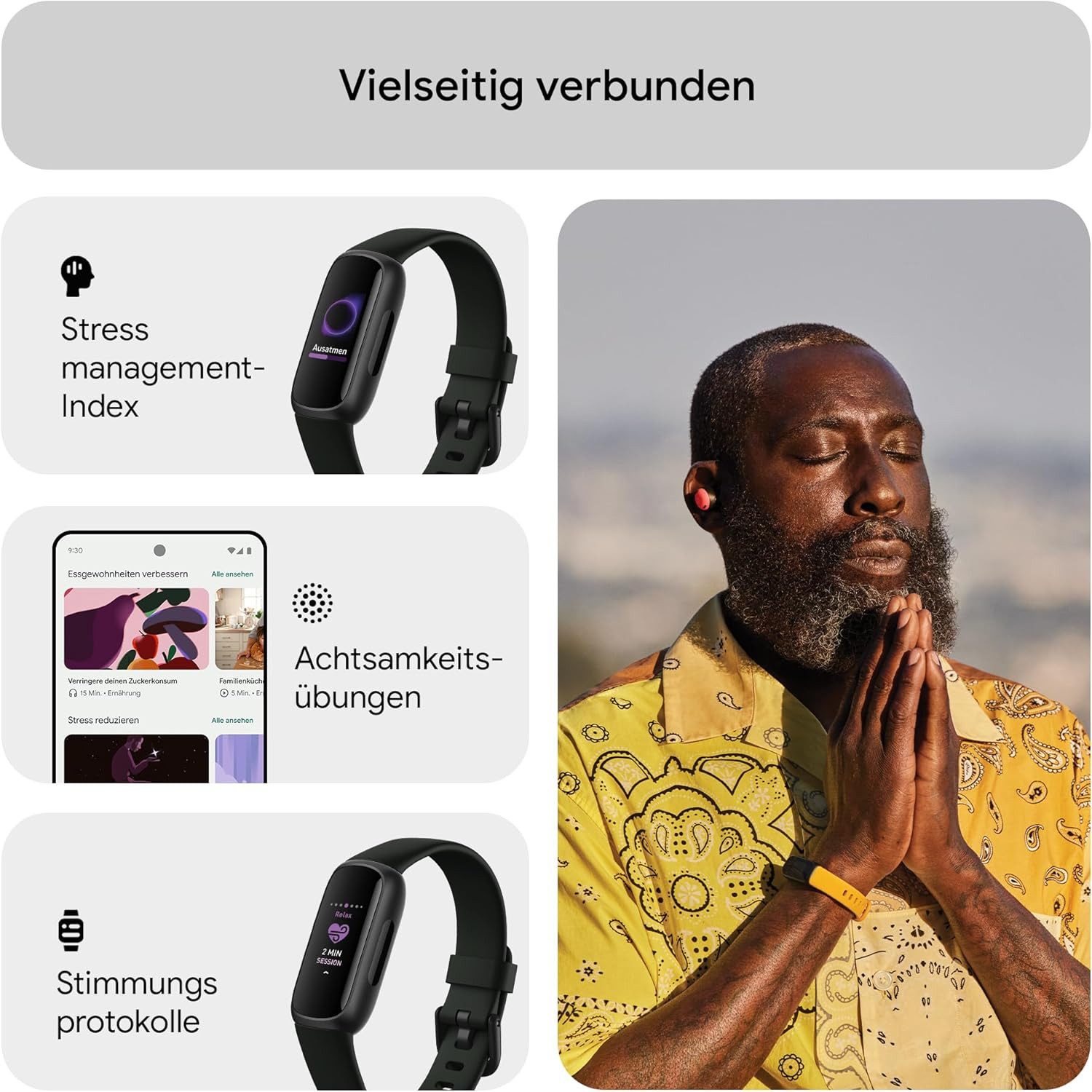 fitbit Inspire 3 Gesundheits- & Fitness-Tracker Smartwatch Nachtschwarz