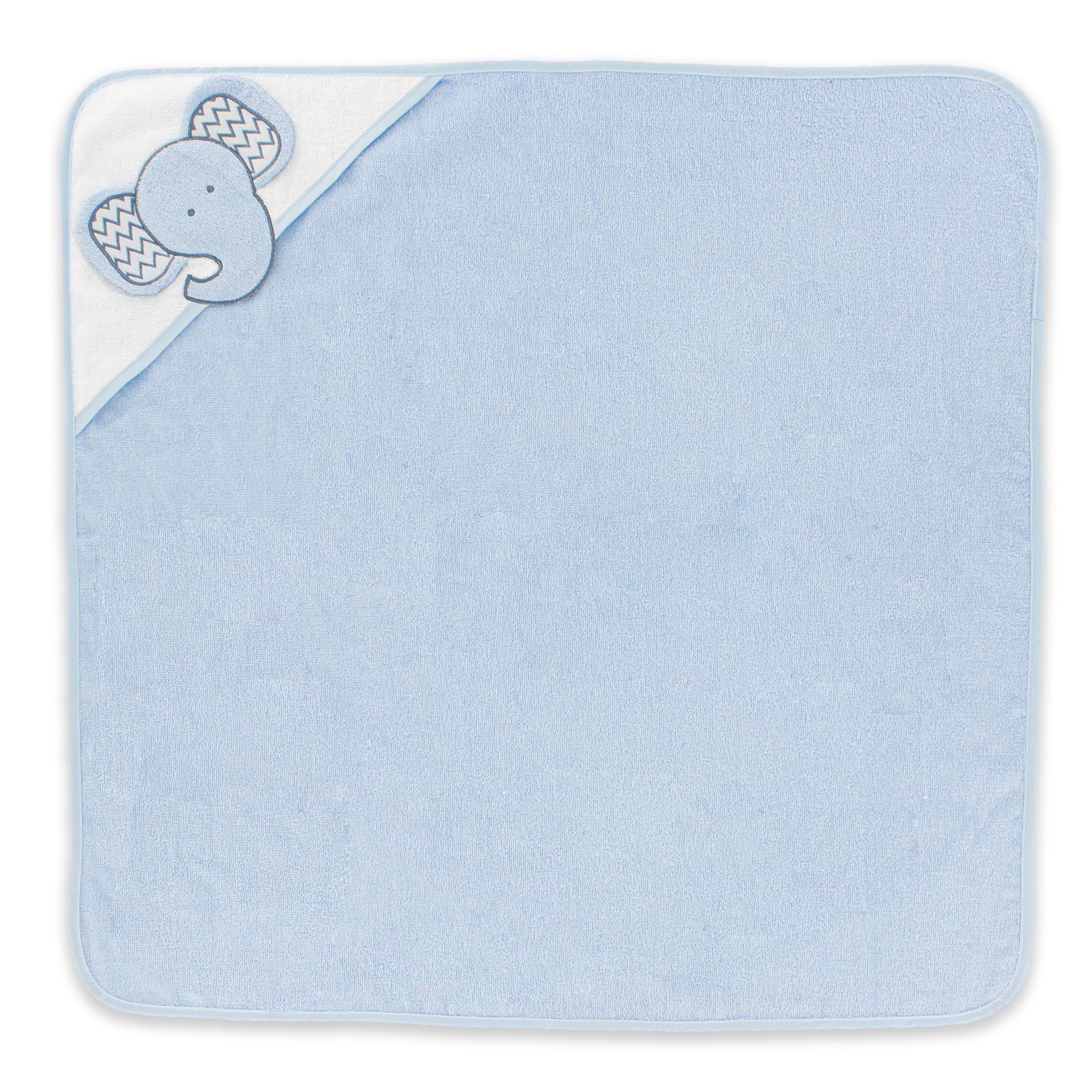 Kapuzenhandtuch, Handtuch Babykajo Frottee mit blau Baby Tiermuster (1-St),