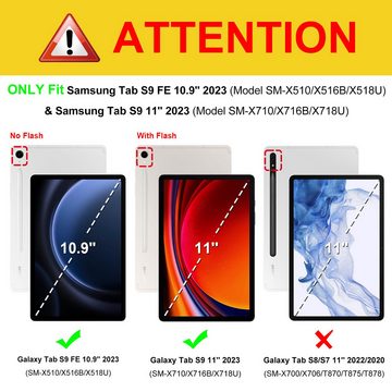 Fintie Tablet-Hülle für Samsung Galaxy Tab S9 FE 10.9 Zoll/Tab S9 11 Zoll 2023 Tablet, Multi-Winkel Folio Case mit Dokumentenfach & Auto Schlaf/Wach Funktion