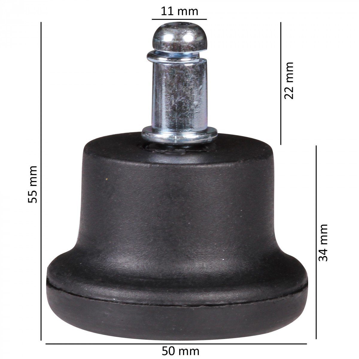 Amstyle Möbelrolle 5x Gleiter Fußgleiter Bürostuhl Möbelgleiter Bodengleiter Schwarz, (5er Set Design Kunststoff Bodengleiter Schwarz, Set besteht aus 5 Rollen), Fußgleiter f. Bürostuhl Rund 11 mm Pin Durchmesser