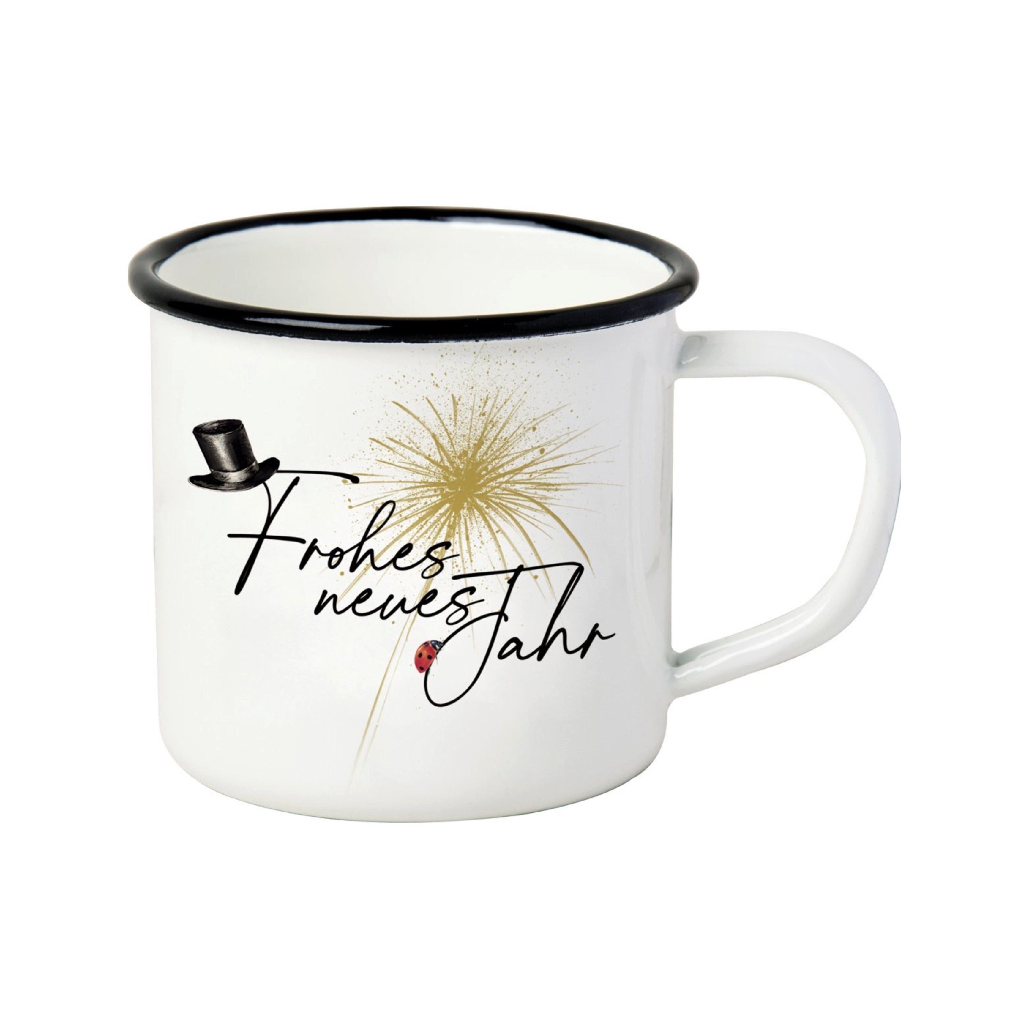 IHR Becher Emaile-Becher "Frohes neues Jahr" von ihr - Silvester Neujahr