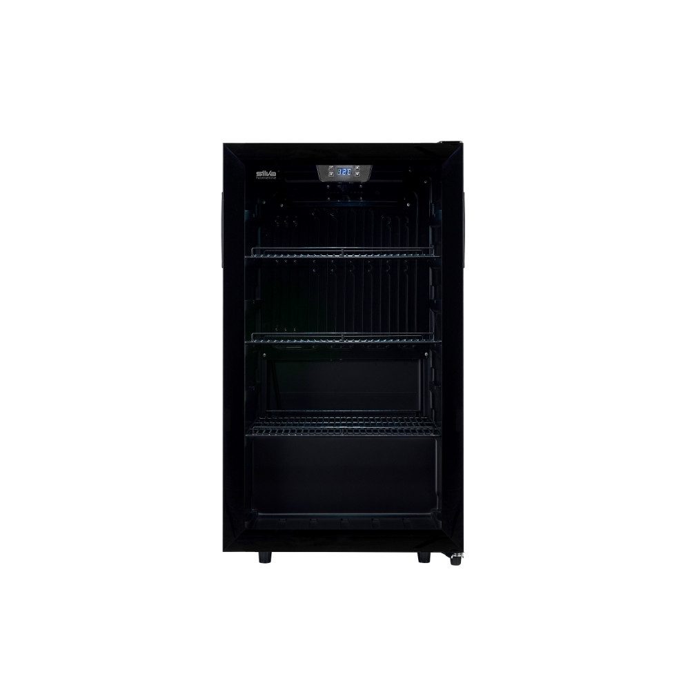 Silva Getränke- und Dosenkühler G-KS 1696 Flaschenkühlschrank 92 Liter Glastür Digital Schwarz