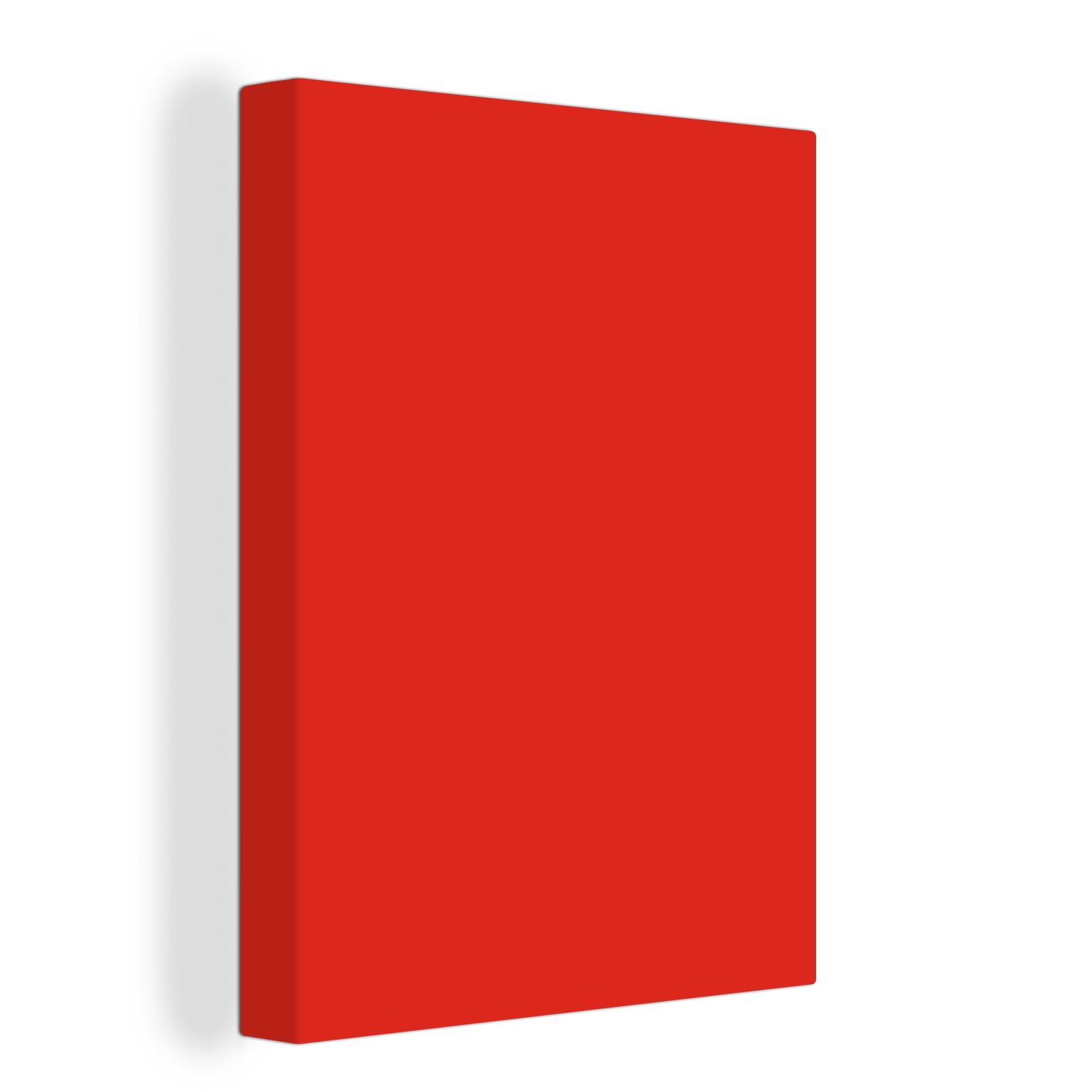 OneMillionCanvasses® Leinwandbild Rot - Farbe - Einfarbig, Fotodruck (1 St), Leinwand Bilder für Wohnzimmer Schlafzimmer 30x40 cm