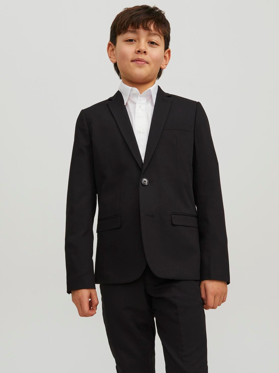 Jack & Jones Junior Sakko JPRSOLAR stylisch, elastisch, pflegeleicht unifarben, modisch, slim fit, Reverskragen