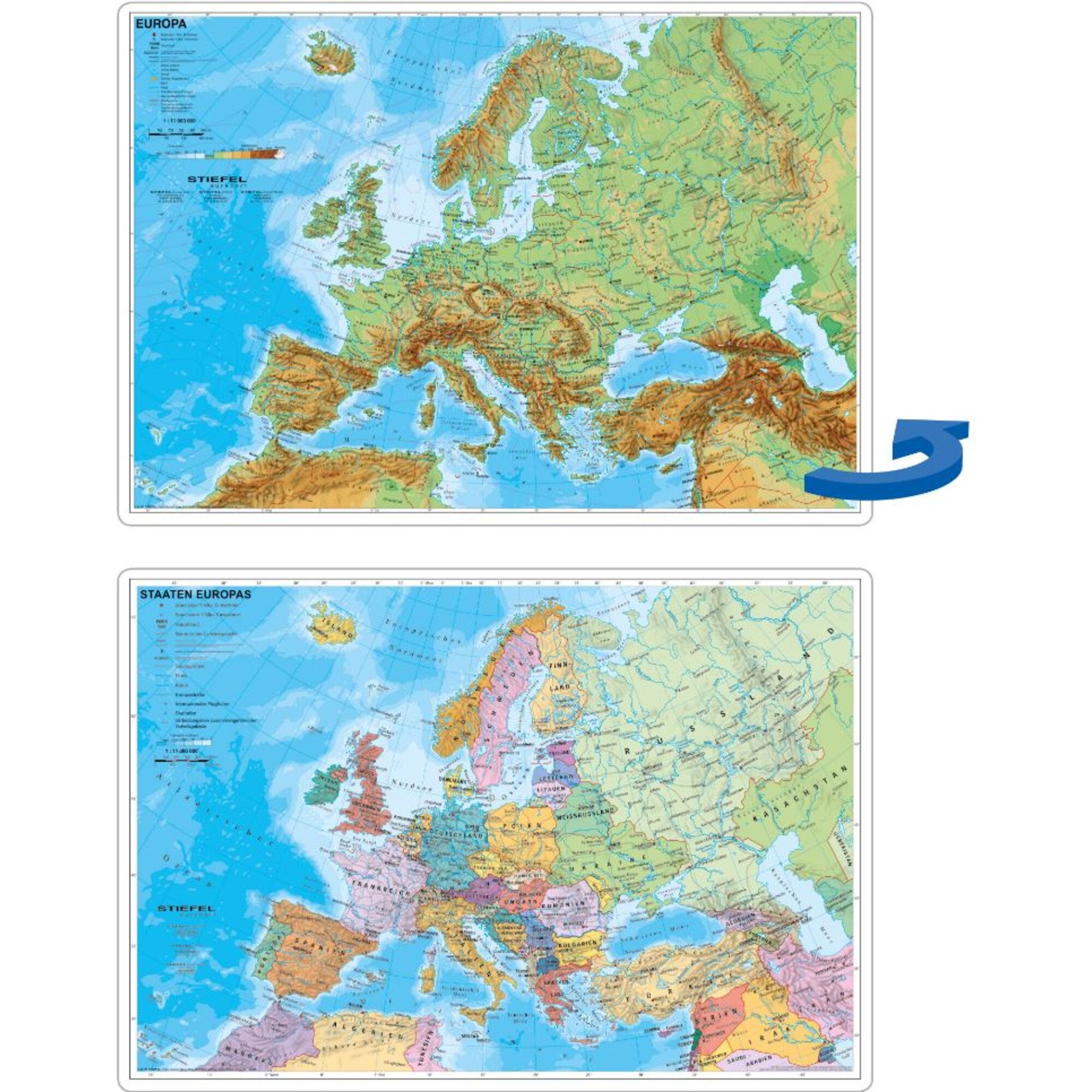 STIEFEL Globus Stiefel Schreibunterlage Europa politisch/physisch