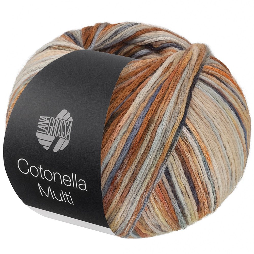 LANA GROSSA COTONELLA MULTI Häkelwolle, 270 m (Weiches, bedrucktes Kettengarn aus unmercerisierter Pima Baumwolle), 100 g
