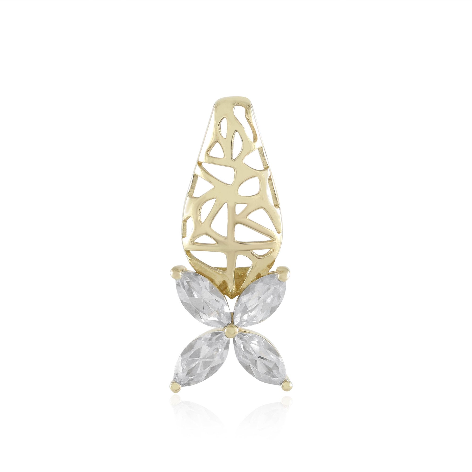 Kettenanhänger Cavill Zirkonanhänger 0,79 ct Marquiseschliff 375 Gold Damen