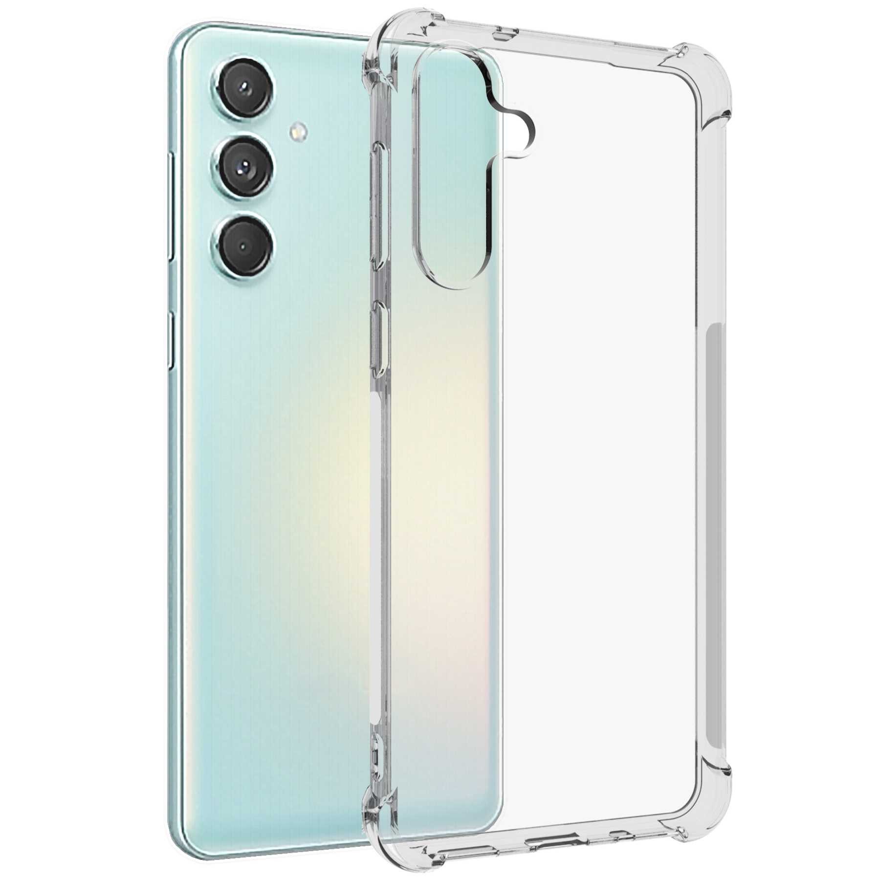 mtb more energy Smartphone-Hülle Clear Armor Case für Samsung Galaxy M55 5G, Transparente TPU Schutzhülle Case Backcover mit Anti-Shock Verstärkung
