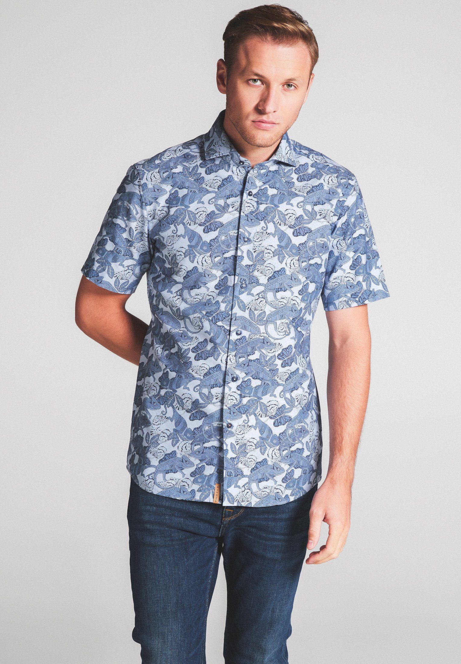 Eterna Kurzarmhemd SLIM FIT EASY IRON (bügelleicht)