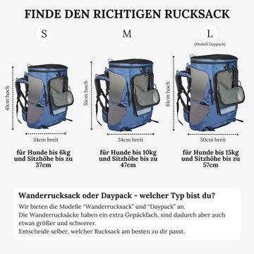 Wanderpfote Tiertransporttasche Wanderpfote Trekking-Hunderucksack in zwei Größen – 12 kg zum Wandern
