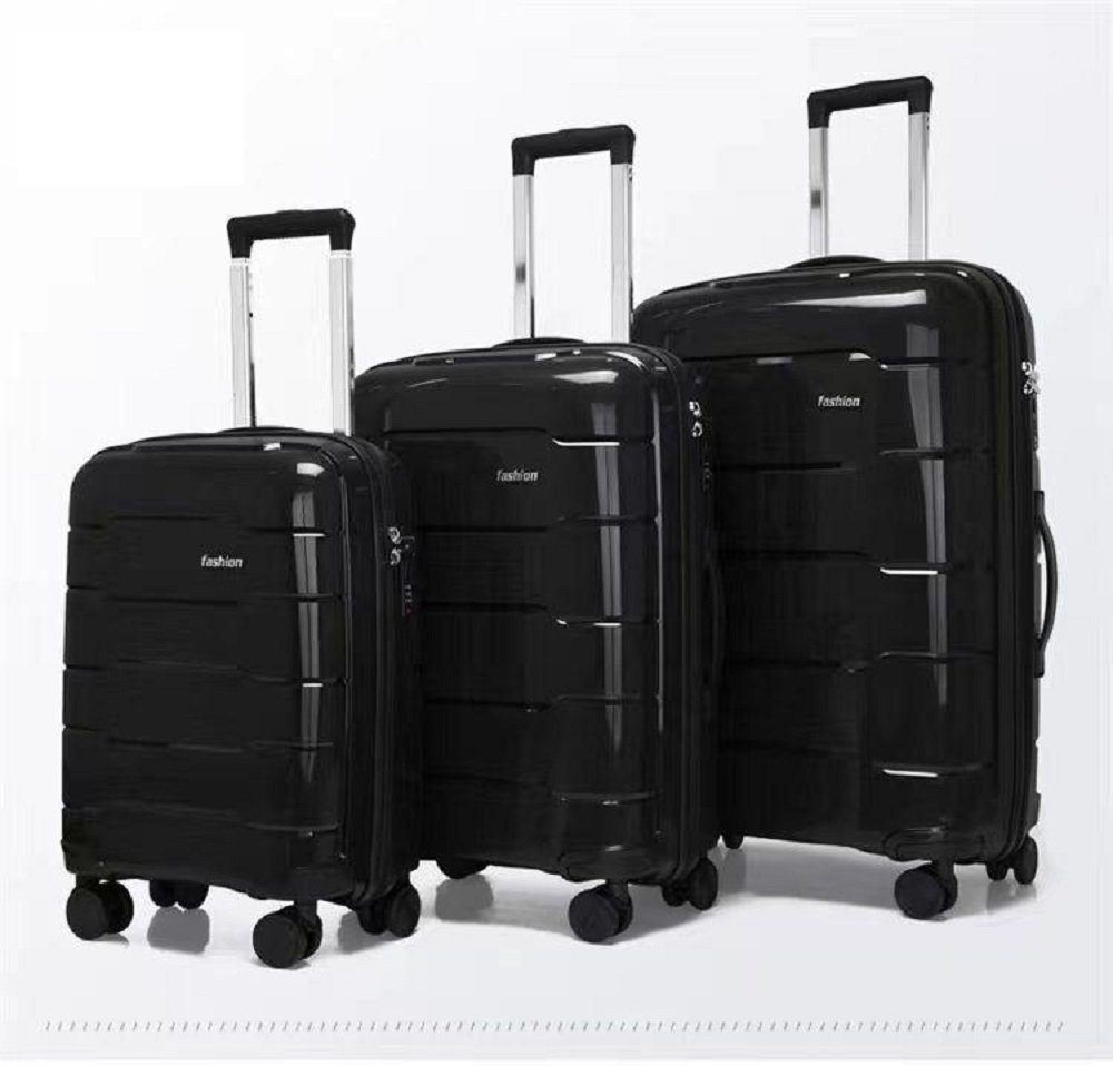 cofi1453 Kofferset Reisekoffer Koffer 3 tlg Hartschale Trolley Set Kofferset, (3 tlg) Schwarz