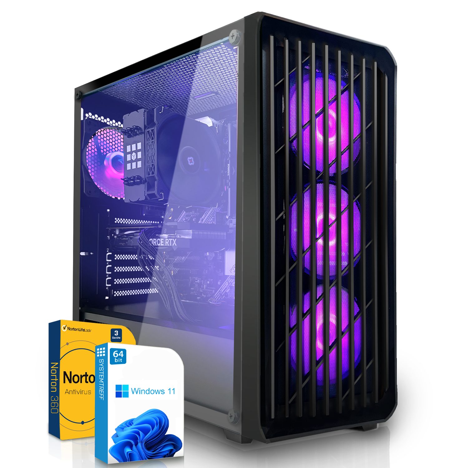 SYSTEMTREFF Gaming-PC (Intel Core i7 WLAN) GB RTX Luftkühlung, 13700F, Ti, 11, SSD, GB Windows GeForce 16 RAM, 4060 1000