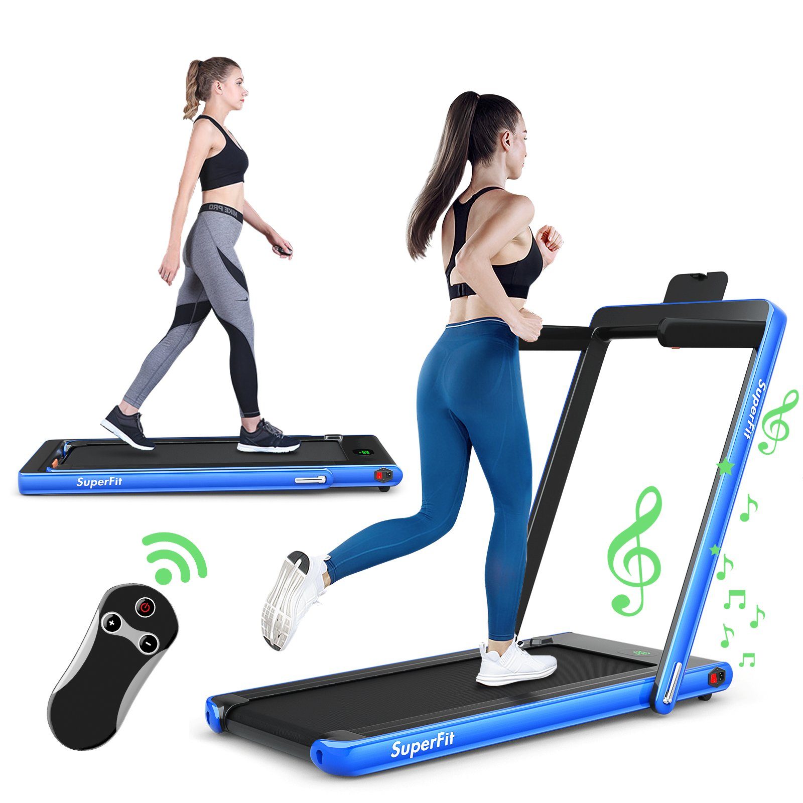 COSTWAY Laufband, APP, Bluetooth, LED, bis 120 kg