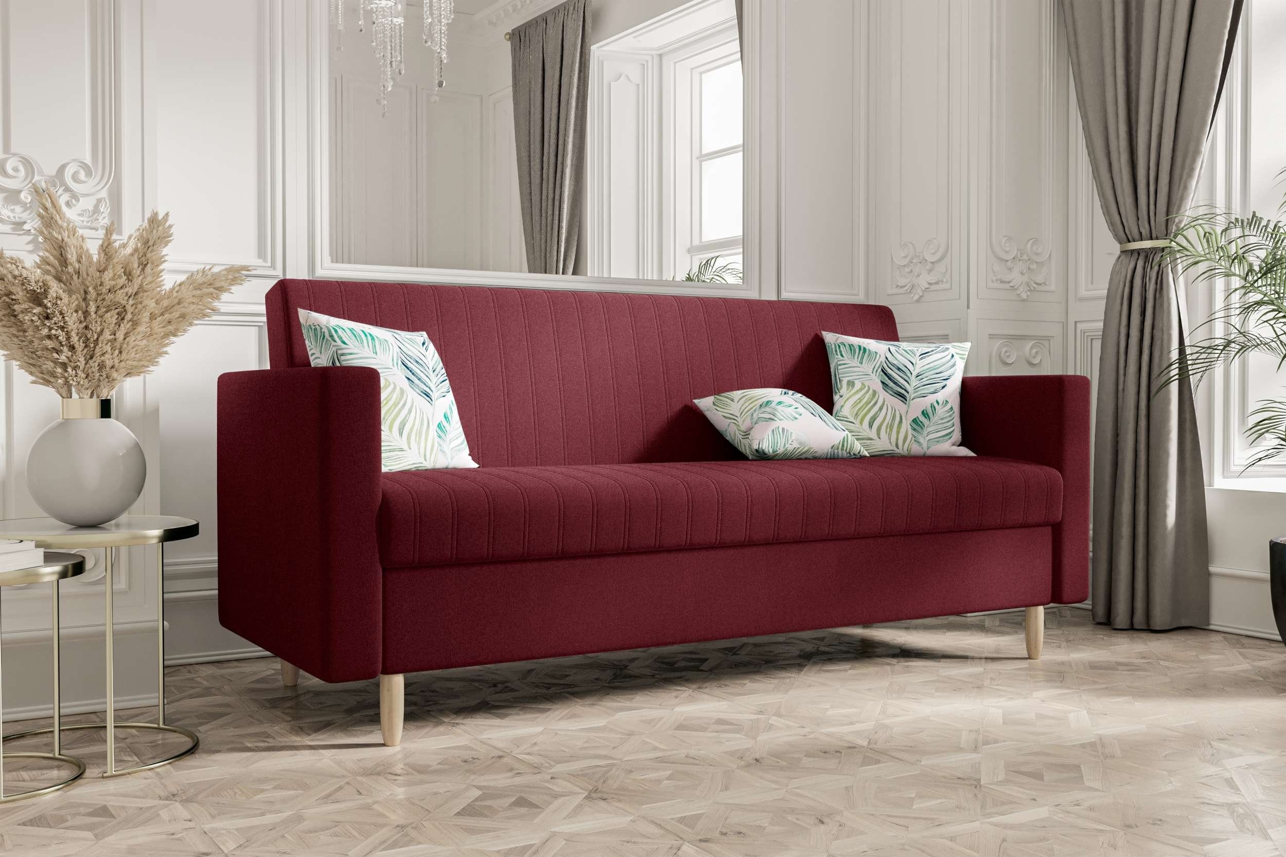 Design Sitzkomfort, Bettfunktion, Melisa, mit Sofa, Schlafsofa, Bettkasten, mit Modern 3-Sitzer Stylefy