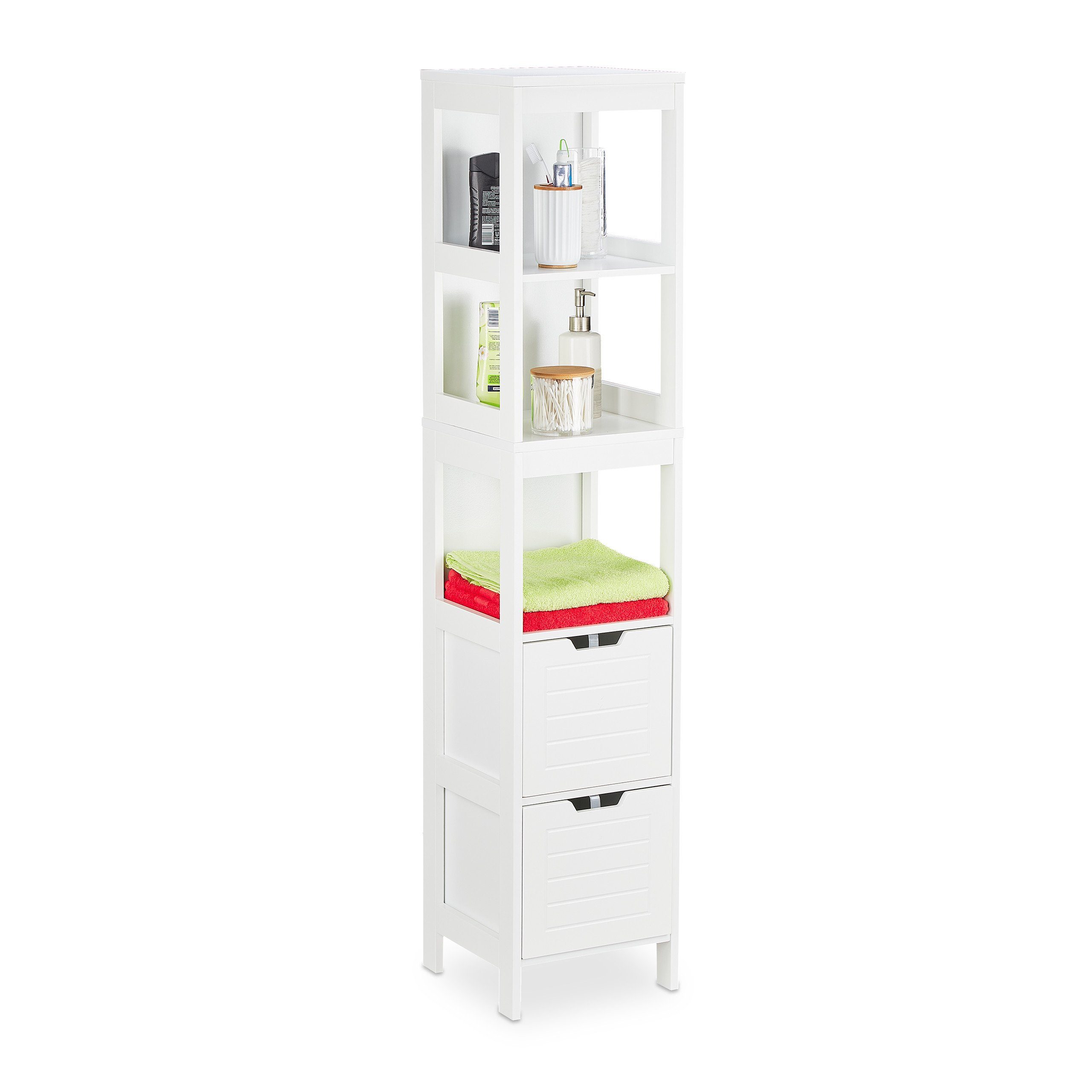 relaxdays Badregal Badezimmerschrank weiß günstig online kaufen