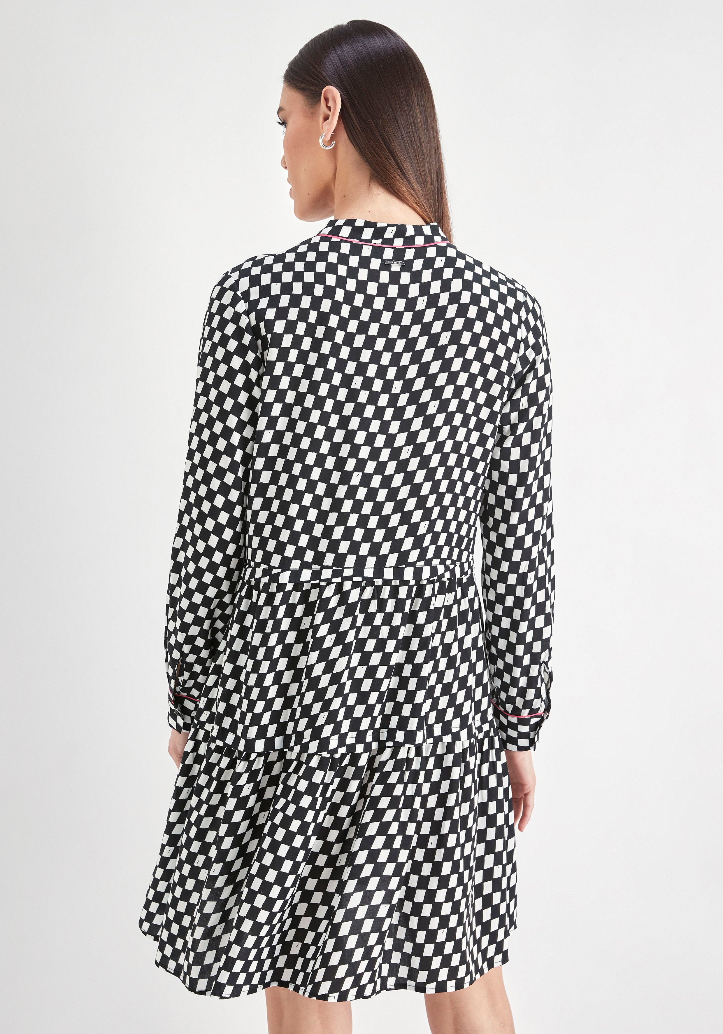 HECHTER PARIS Blusenkleid mit Print schwarz weiß