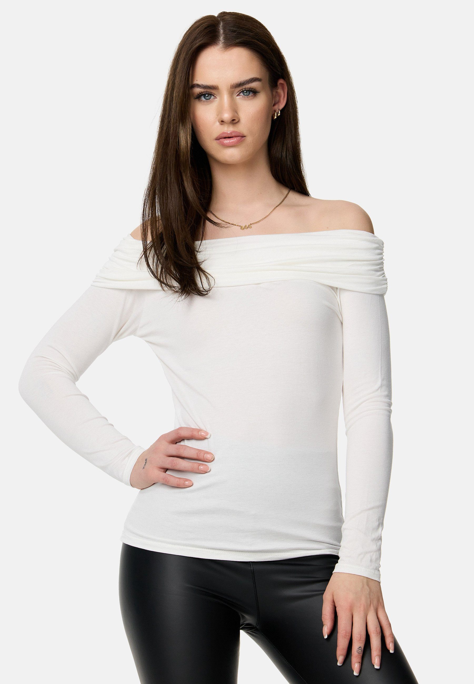 Worldclassca Longsleeve Worldclassca Off Shoulder Longsleeve Basic Shirt Uni T-Shirt Langarm
